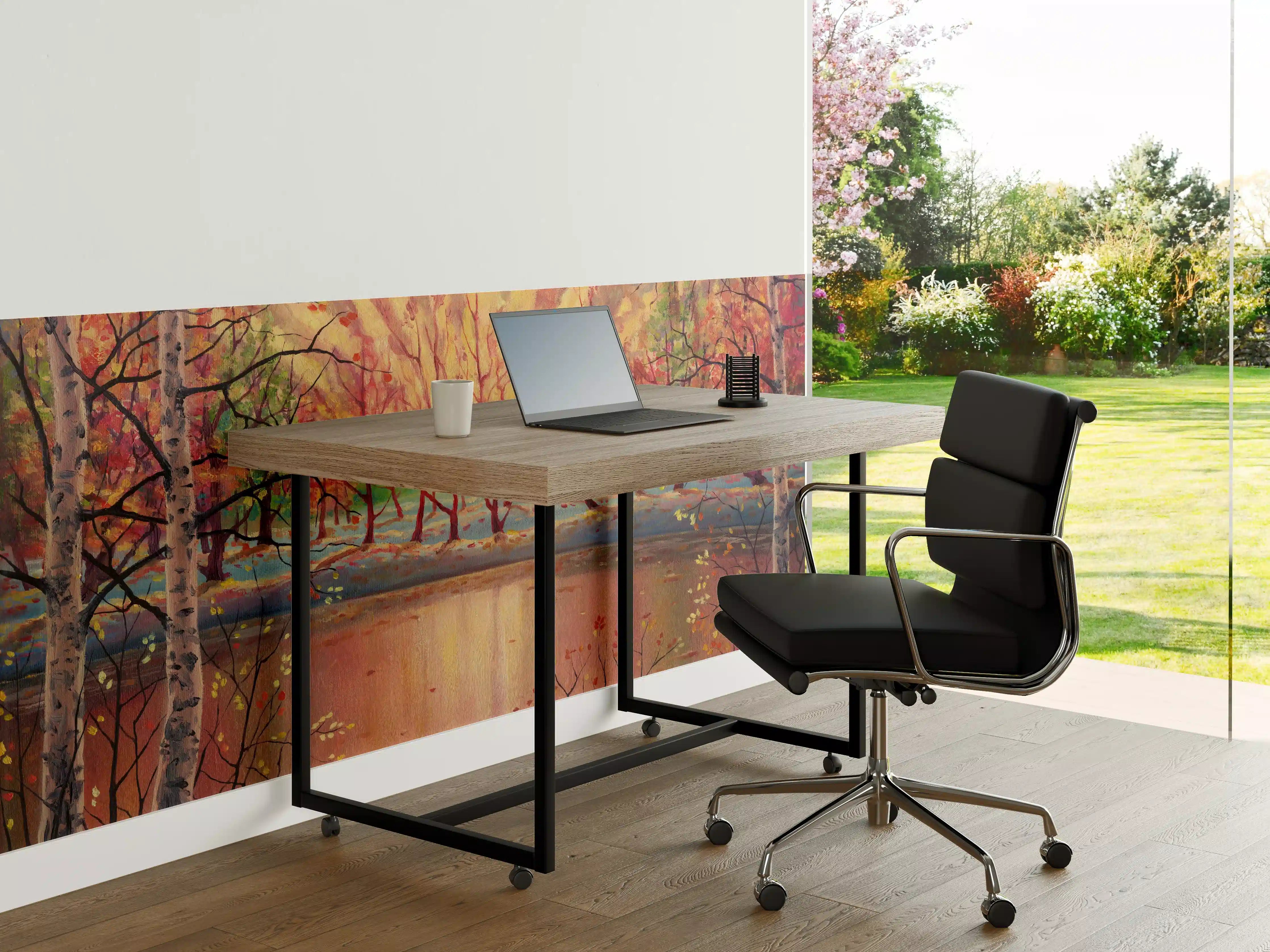 Büro Wandgestaltung - Ölgemälde Sonnenuntergang Herbstlandschaft