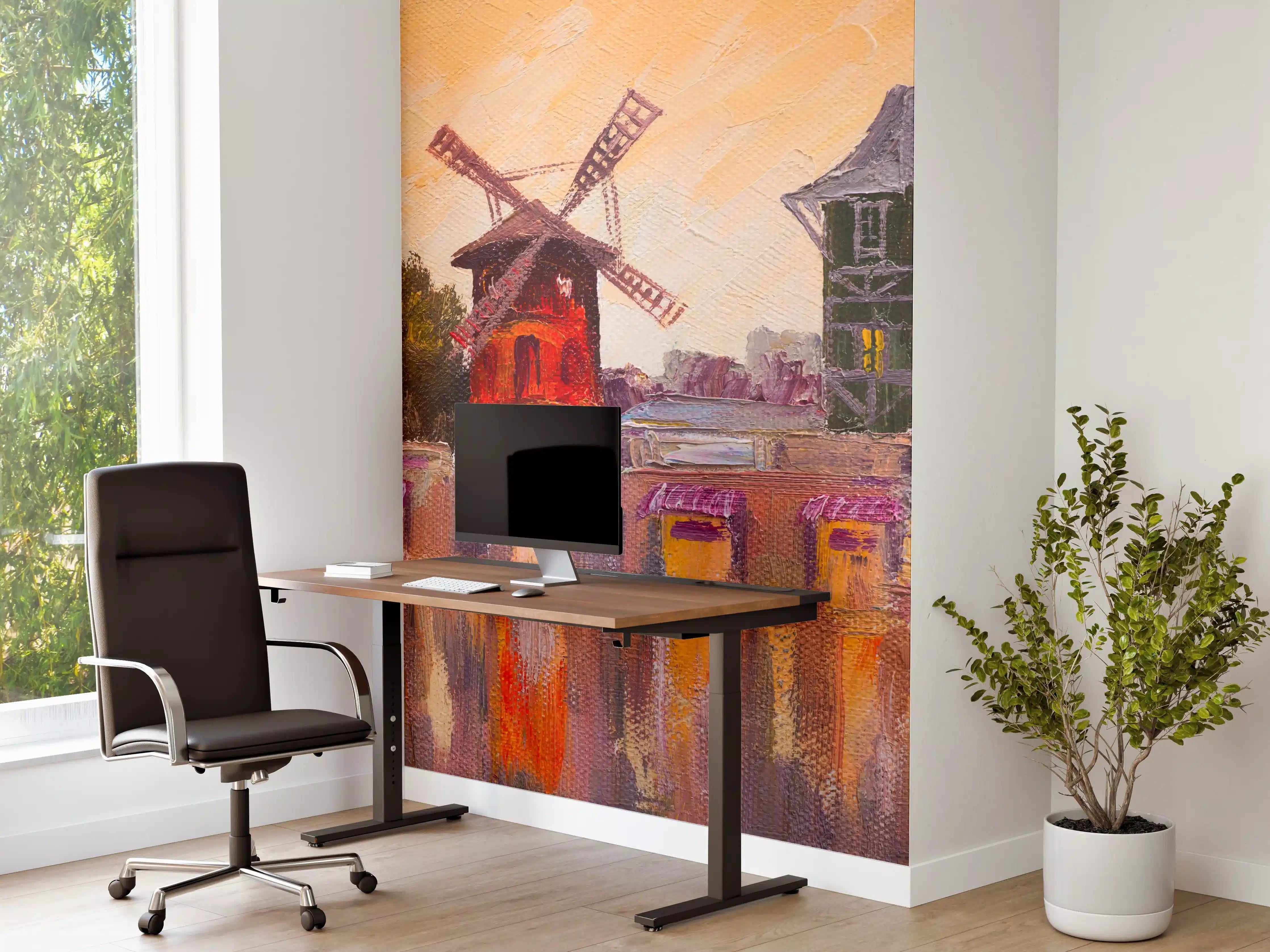 Büro Wandgestaltung - Ölgemälde Stadtbild - Moulin rouge