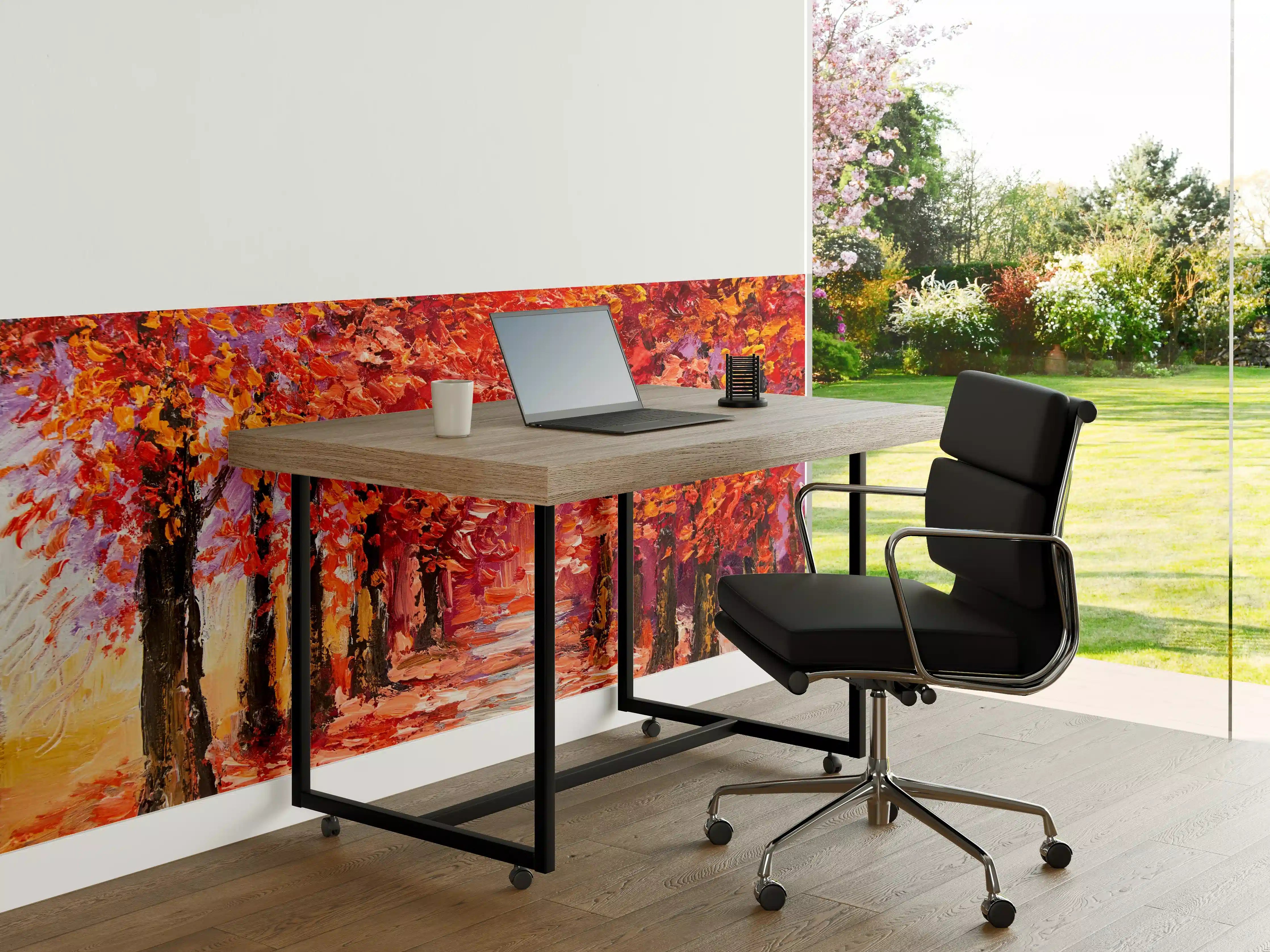 Büro Wandgestaltung - Ölgemälde eines Waldes im Herbst 