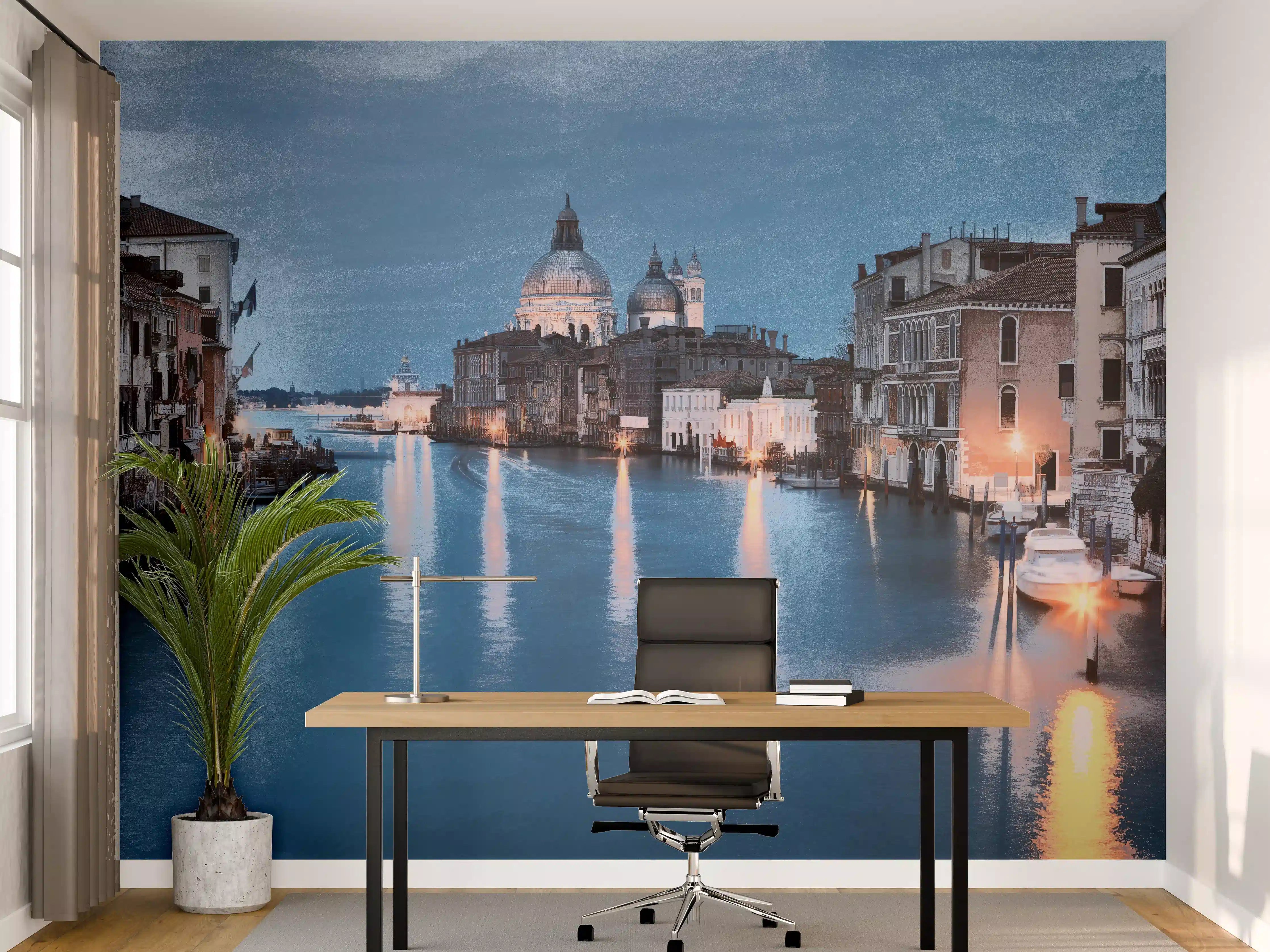 Büro Wandgestaltung - Ölgemäldes des Grand Canal bei Nacht