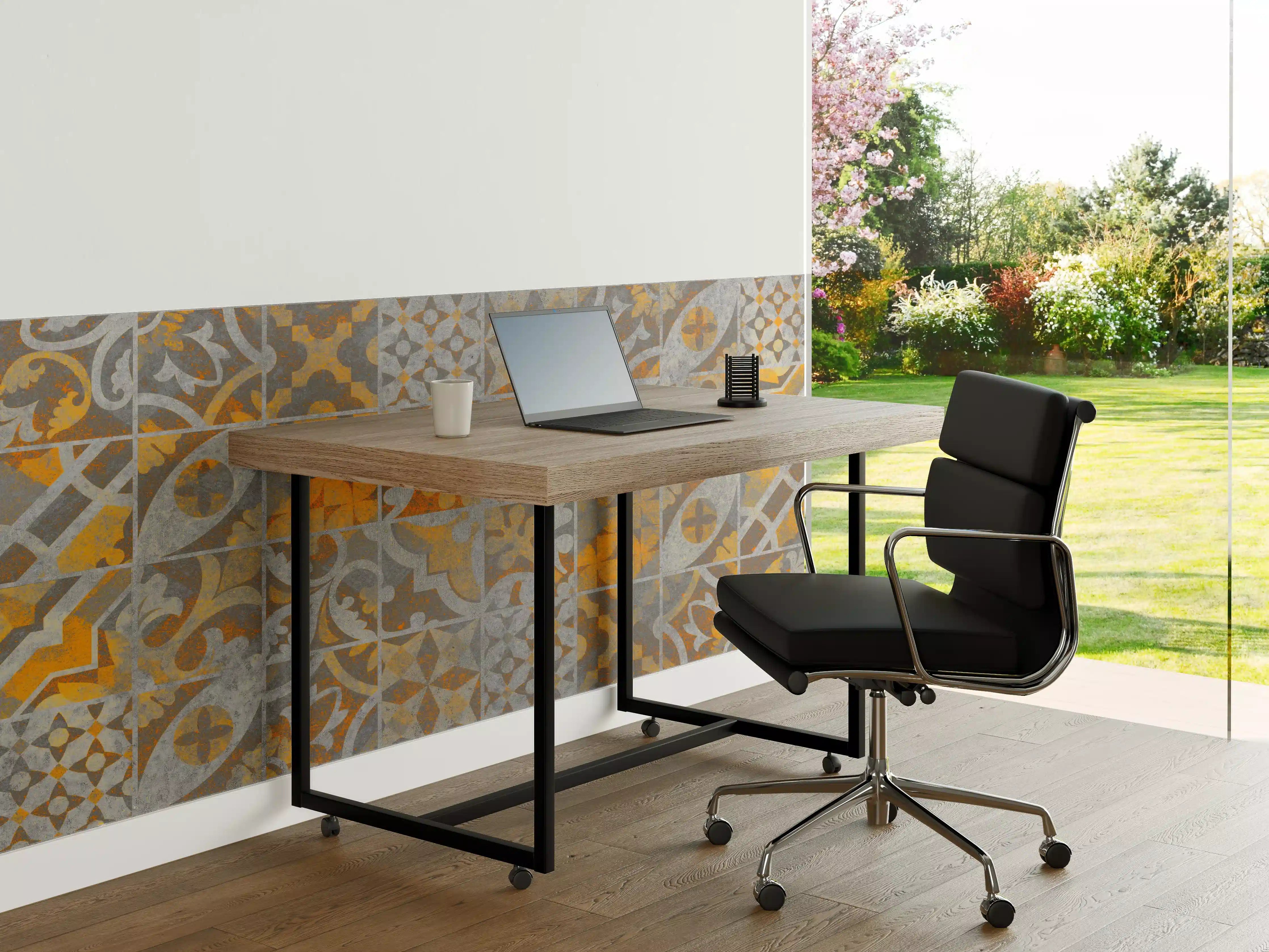 Büro Wandgestaltung - Orange Helles Licht Stein Beton