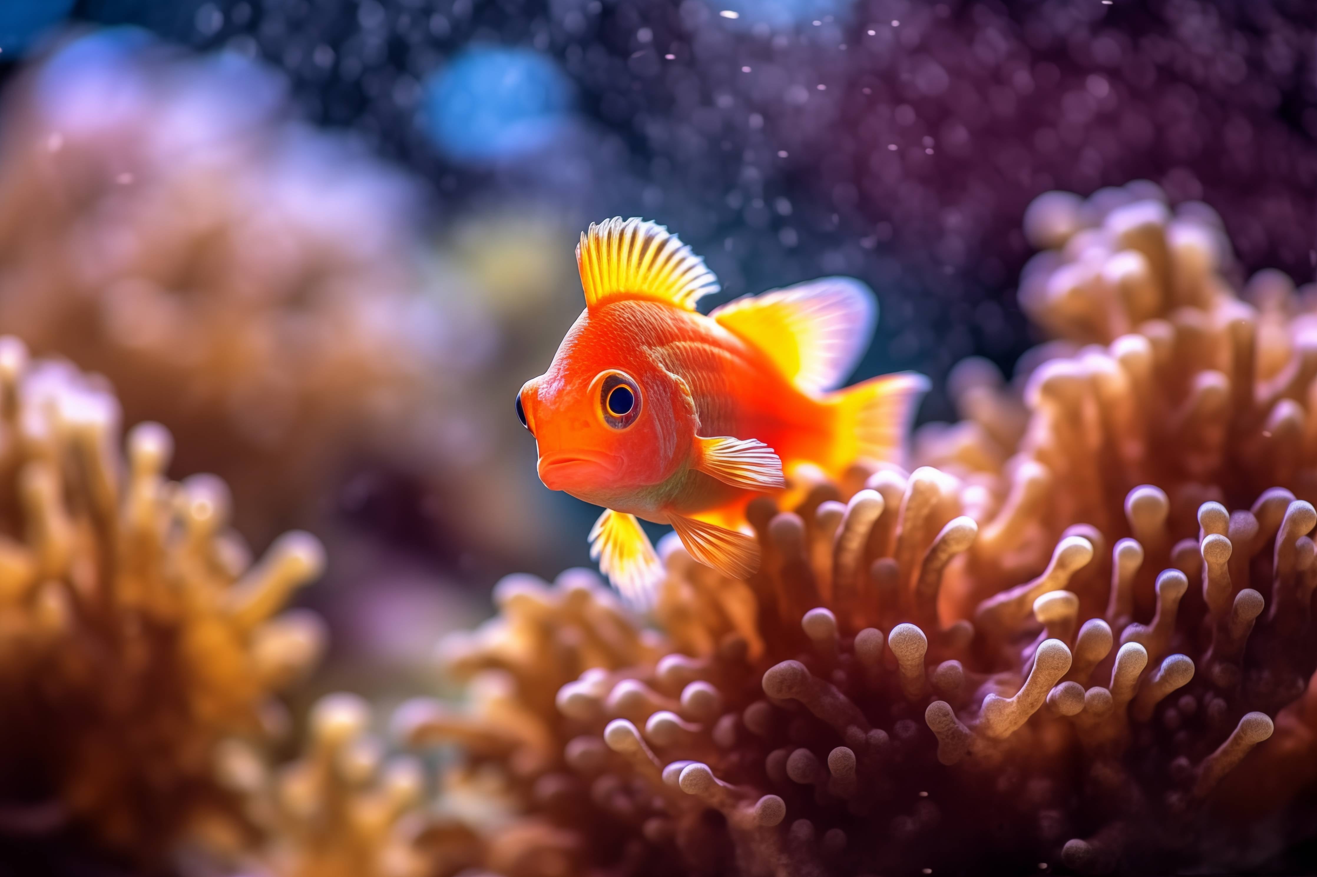 Büro Wandgestaltung-Oranger Anemonenfisch im Korallenriff