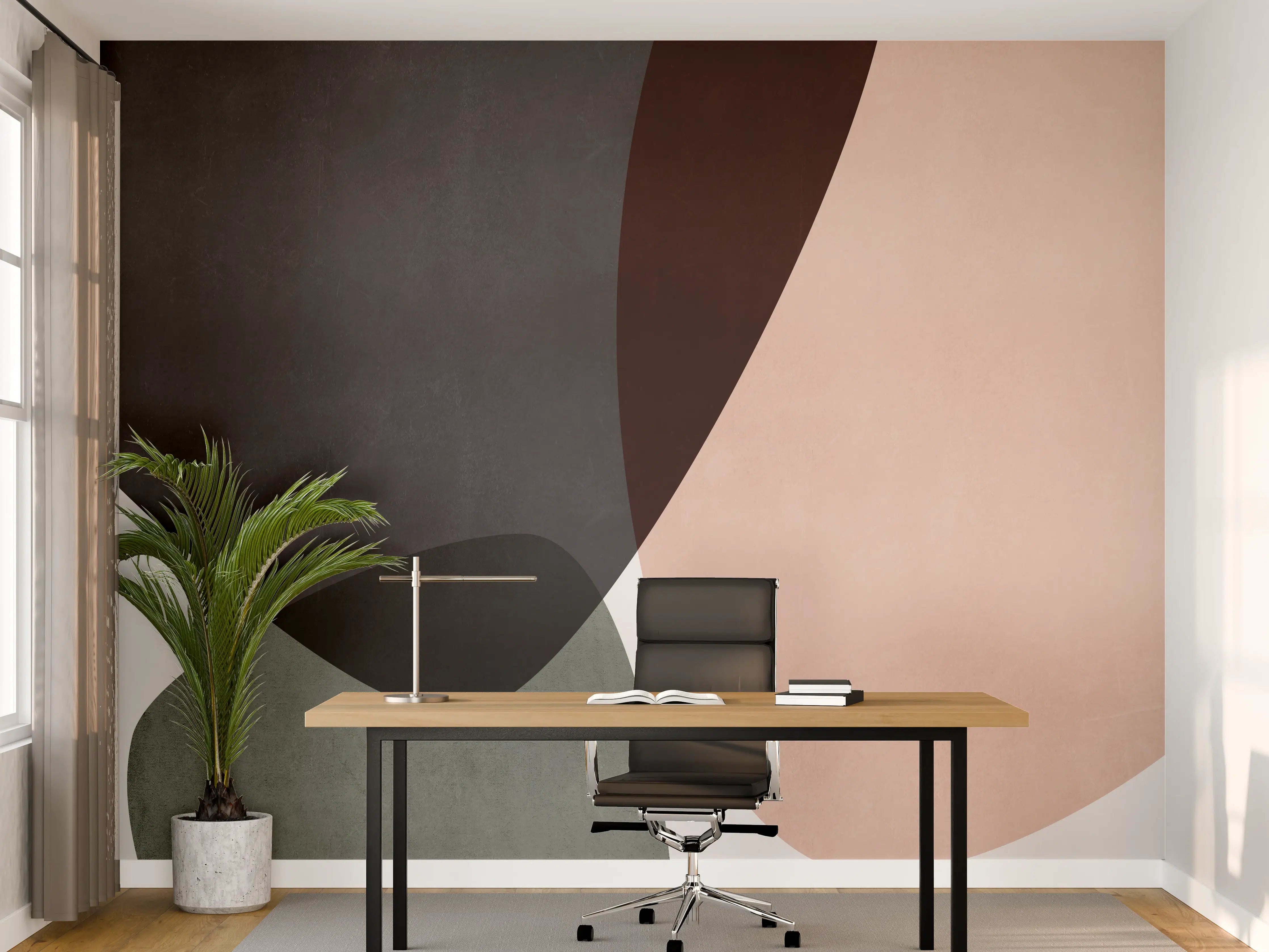 Büro Wandgestaltung - Organische Formen Pastell Minimalismus