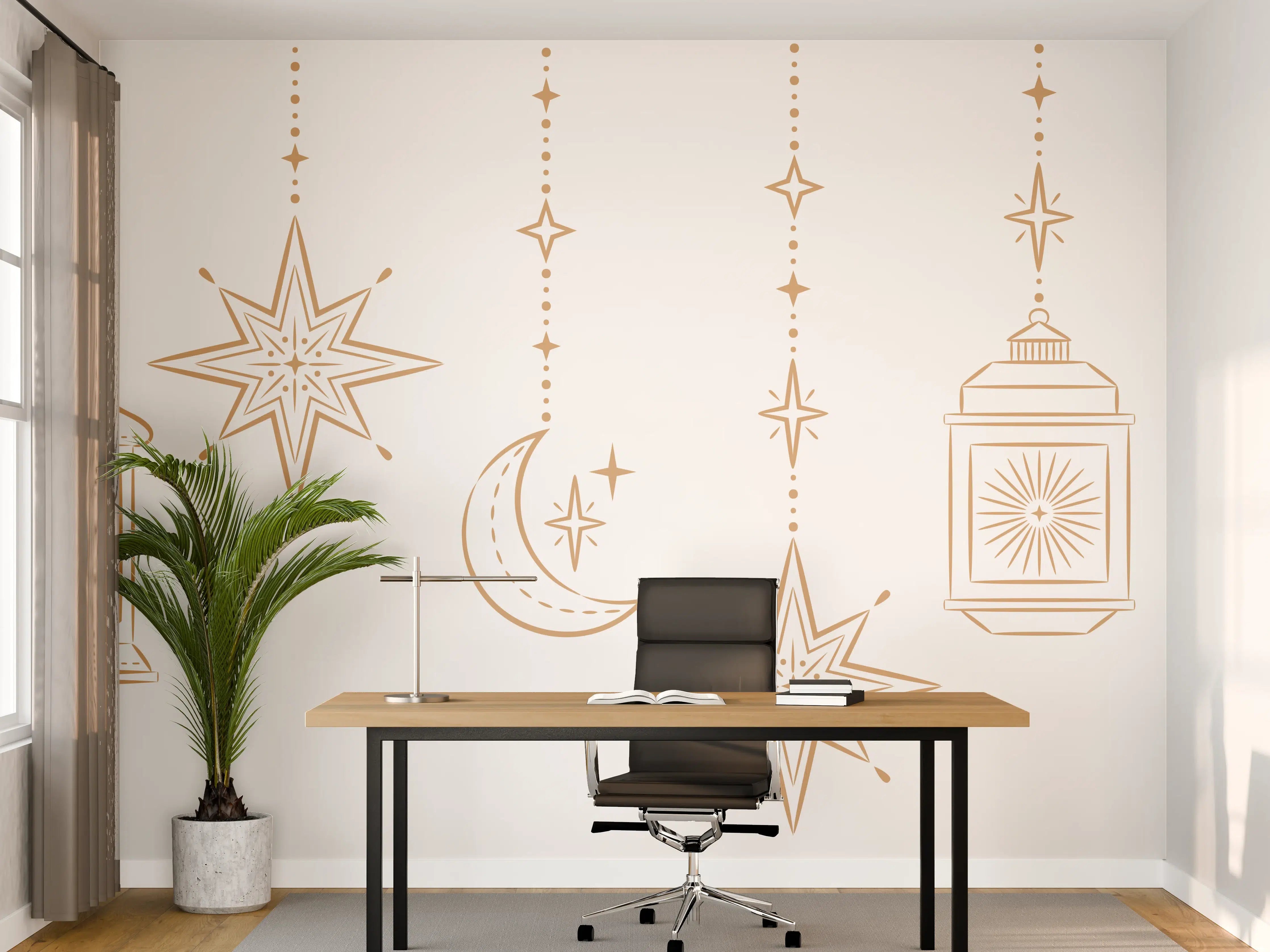 Büro Wandgestaltung - Orientalische Gold Motiv Girlande