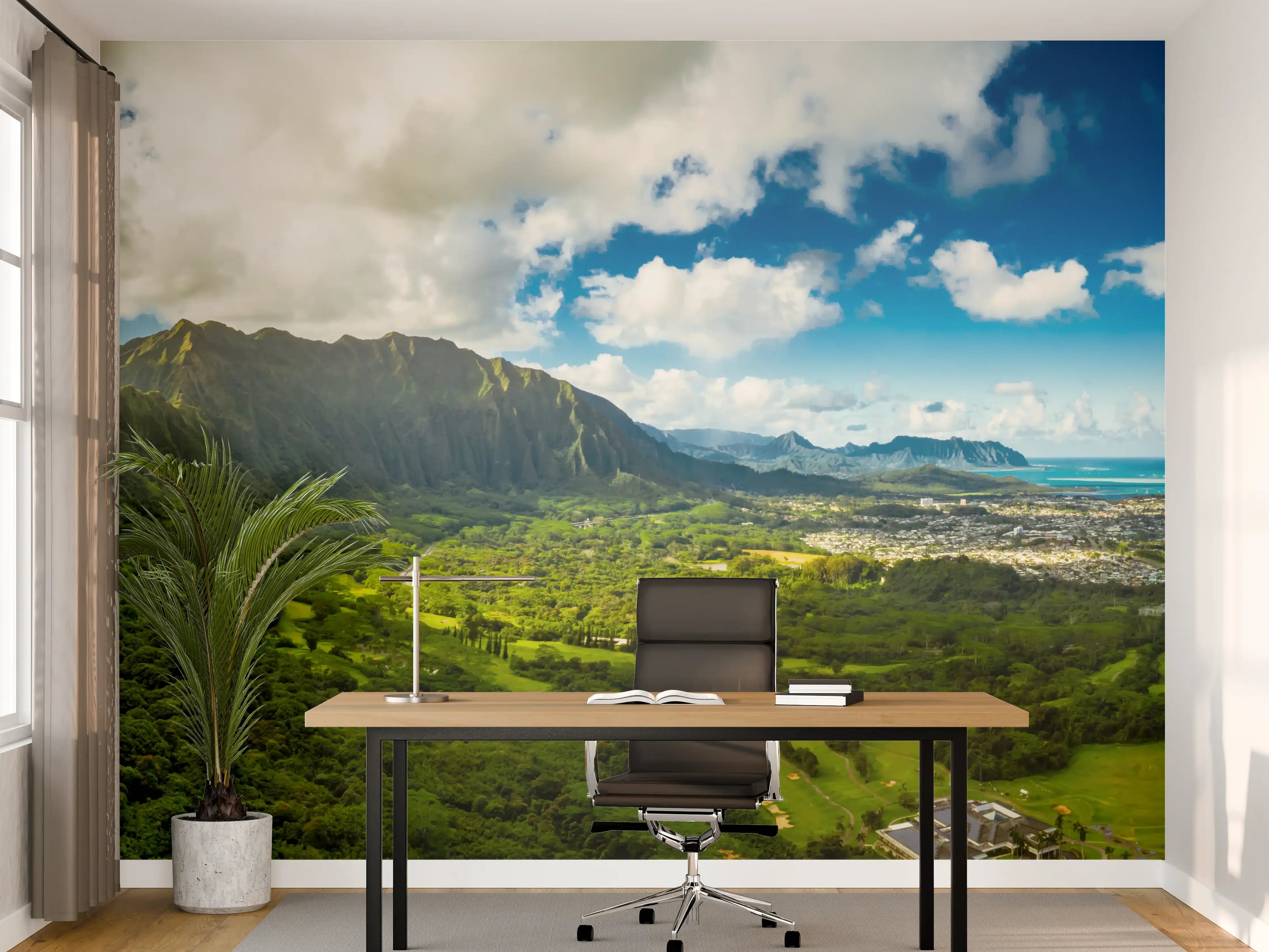 Büro Wandgestaltung - Pali Lookout Klippen in Hawaii