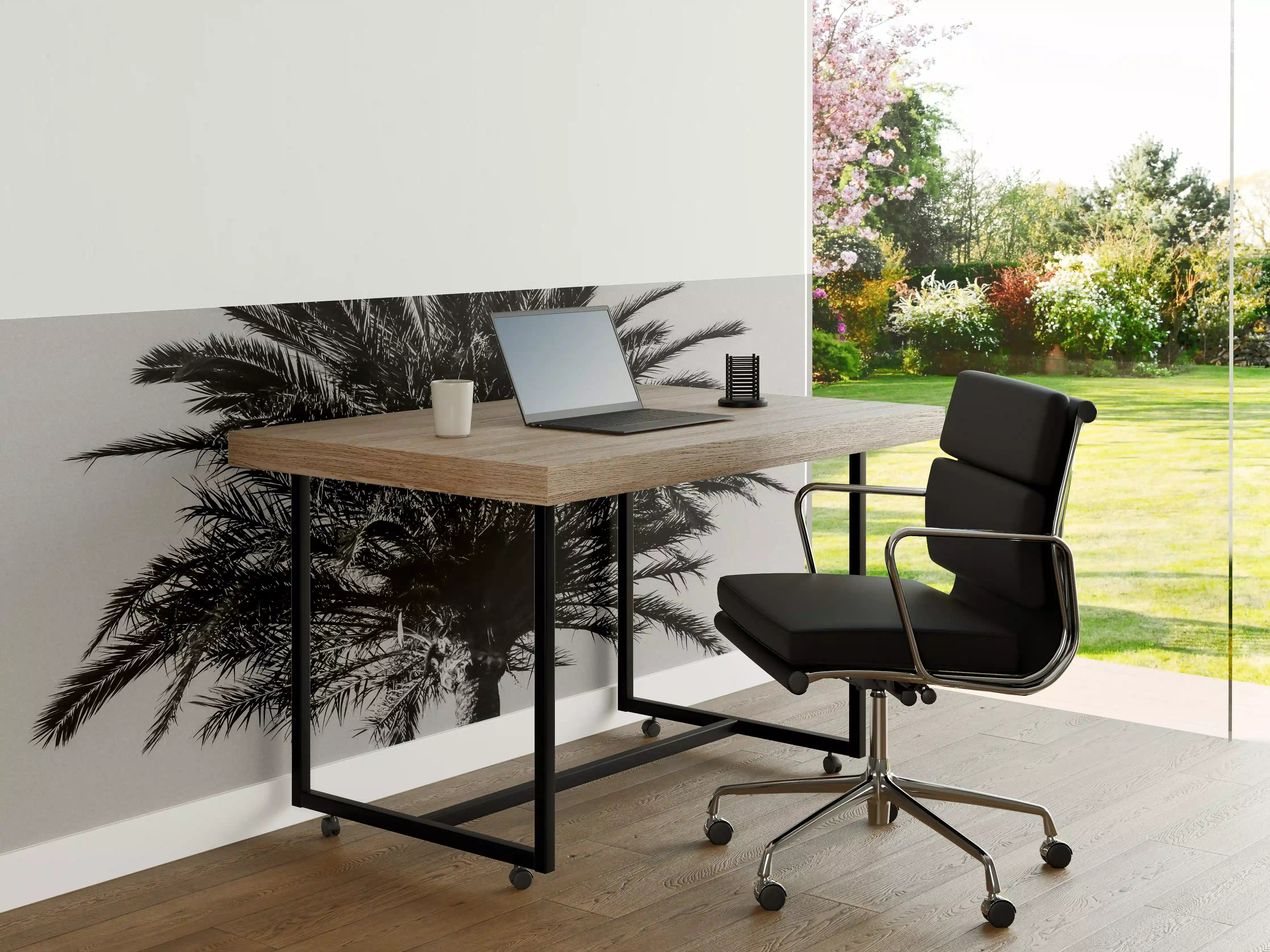 Büro Wandgestaltung - Palme - Schwarz-weiß