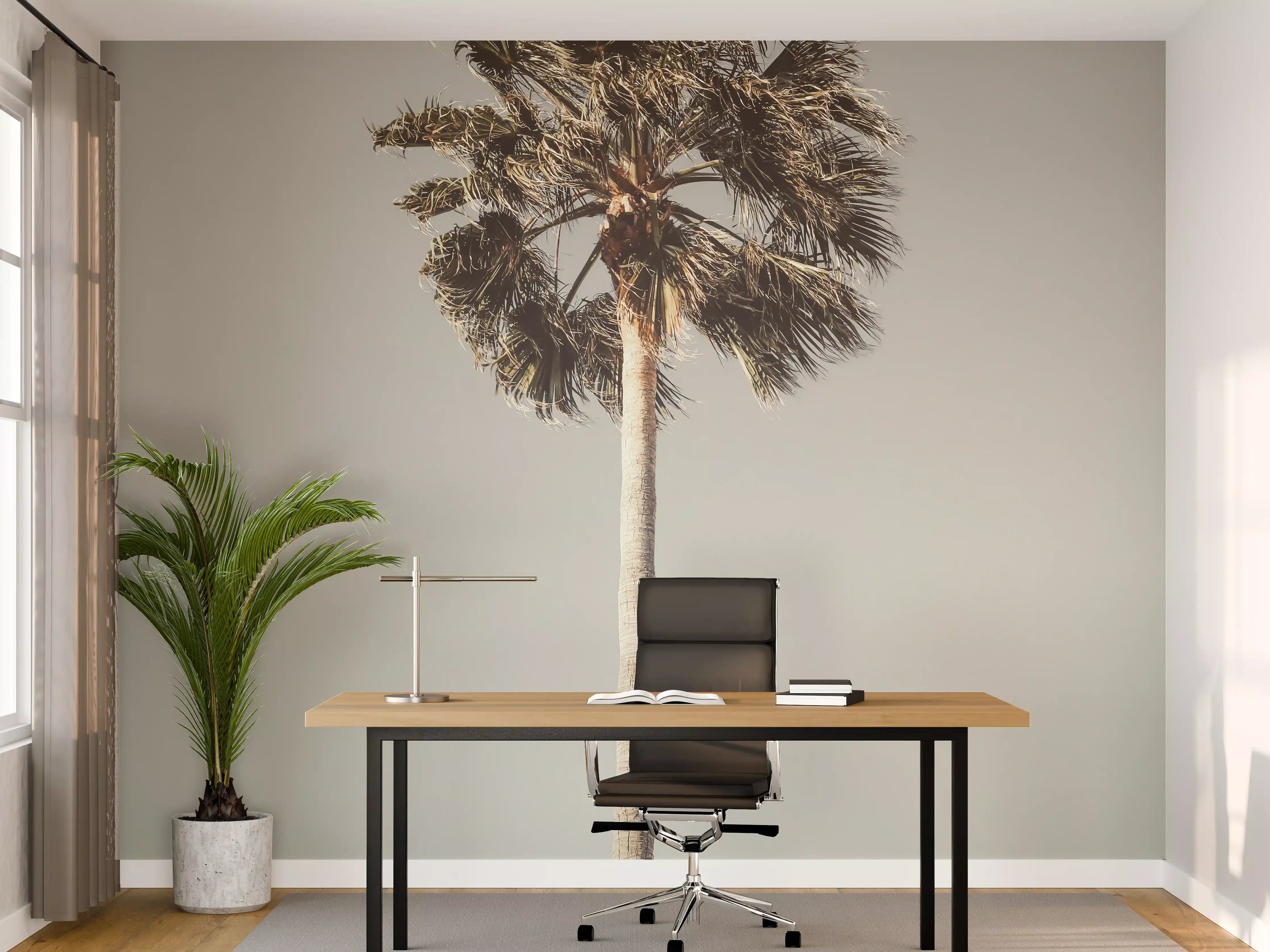 Büro Wandgestaltung - Palmenbaum im Wind