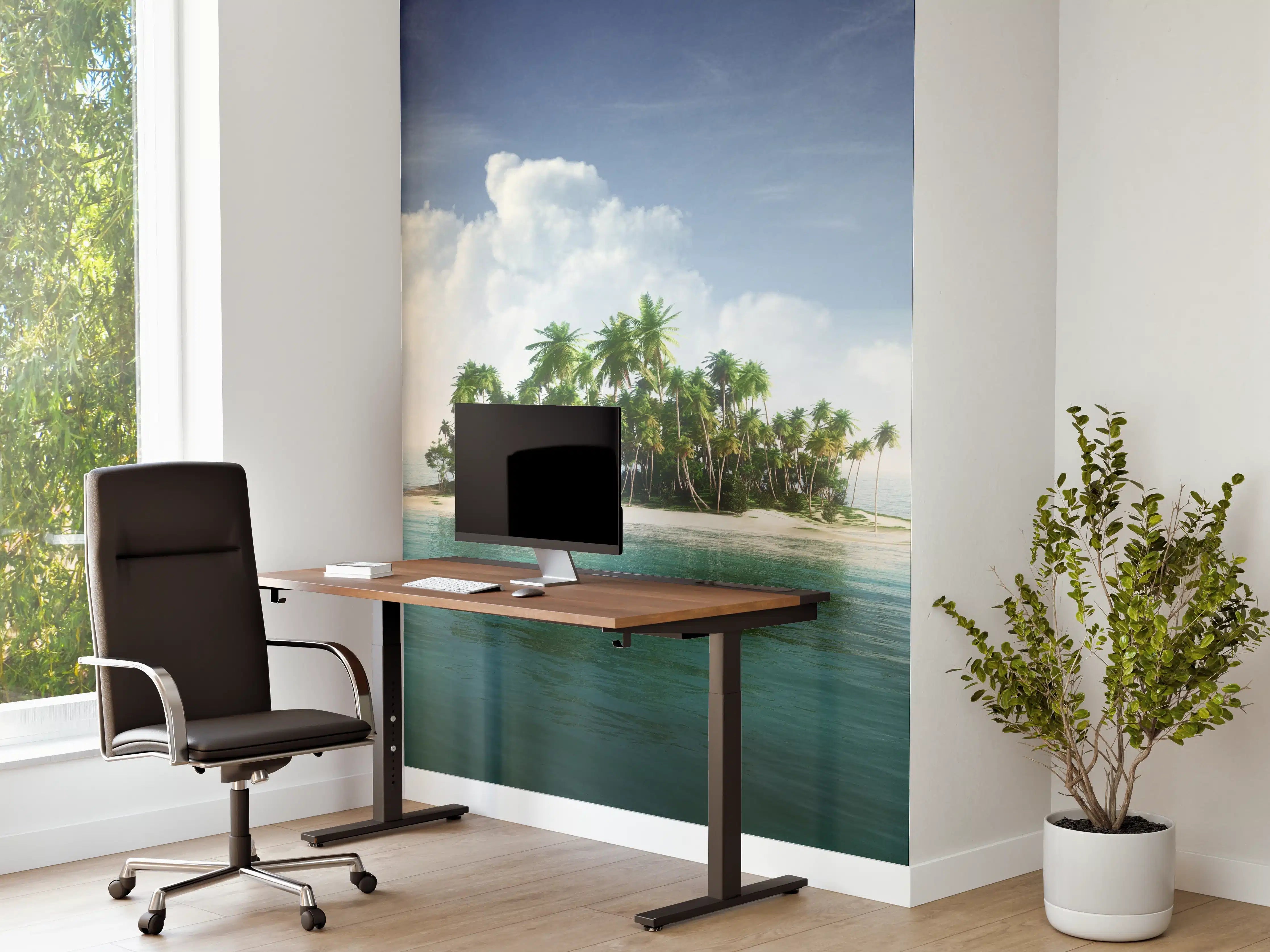 Büro Wandgestaltung - Palmeninsel unter blauem Himmel