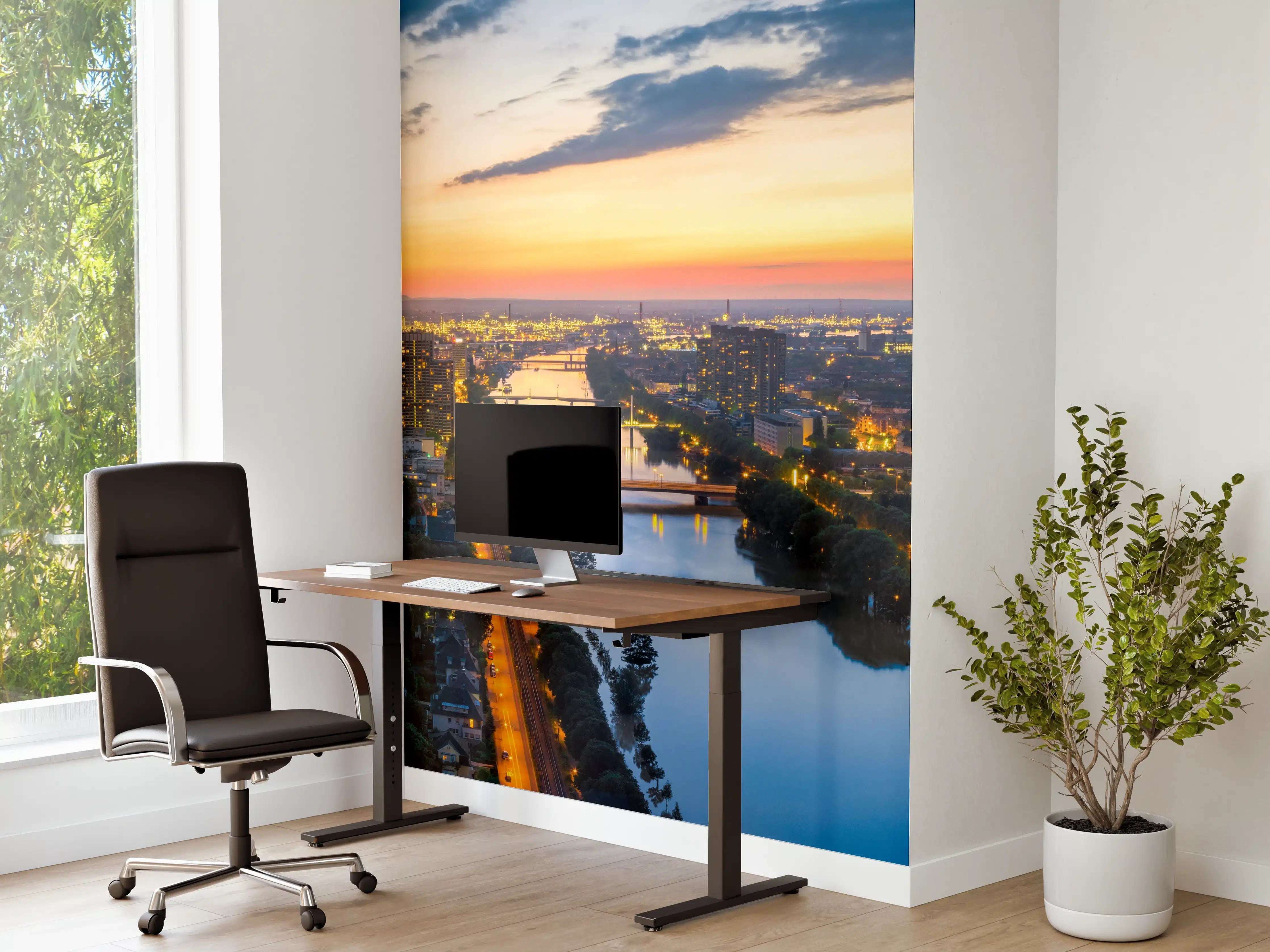 Büro Wandgestaltung - Panorama Mannheim und Ludwigshafen