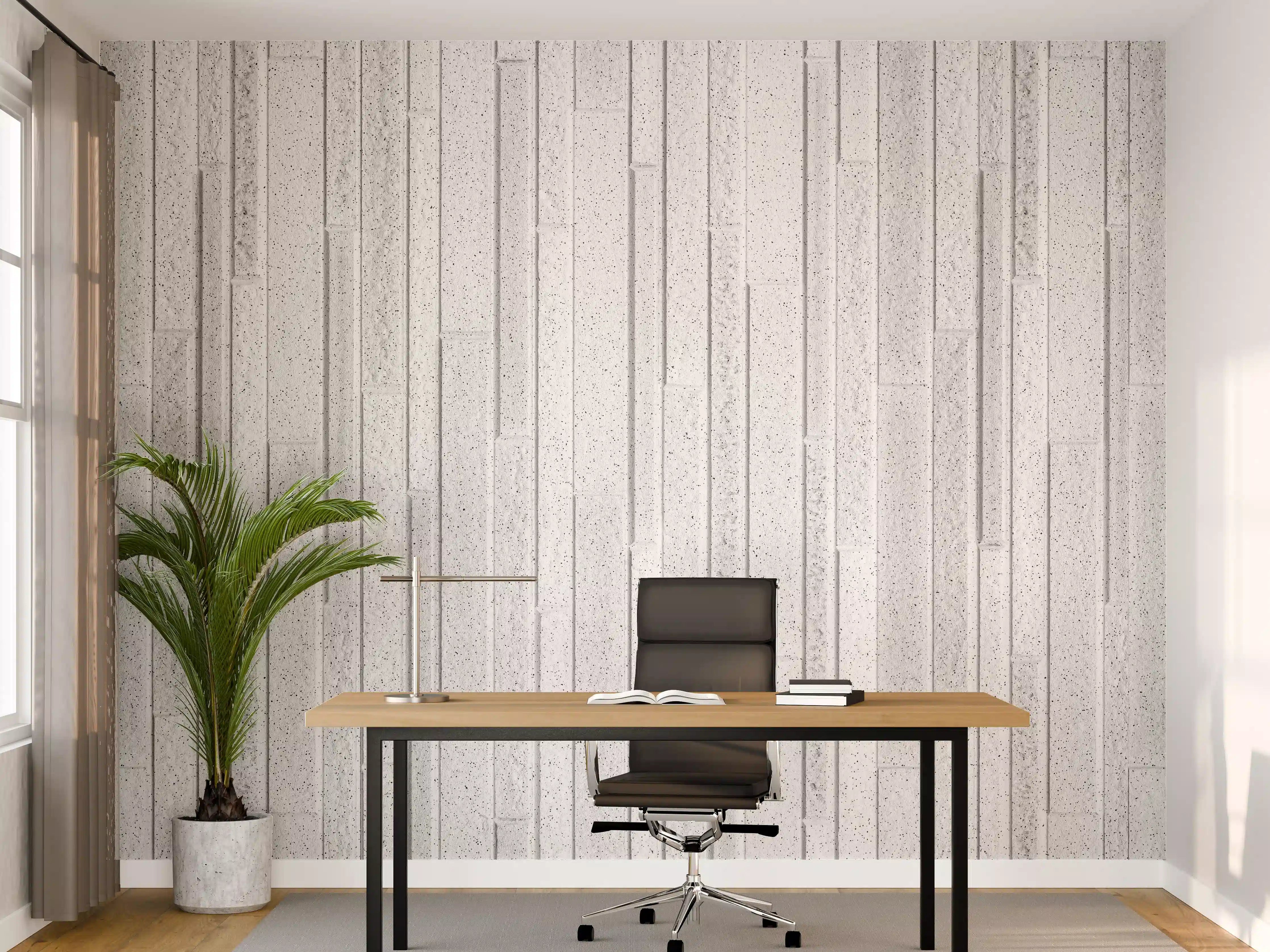Büro Wandgestaltung - Panorama der weißen Granitblockwand