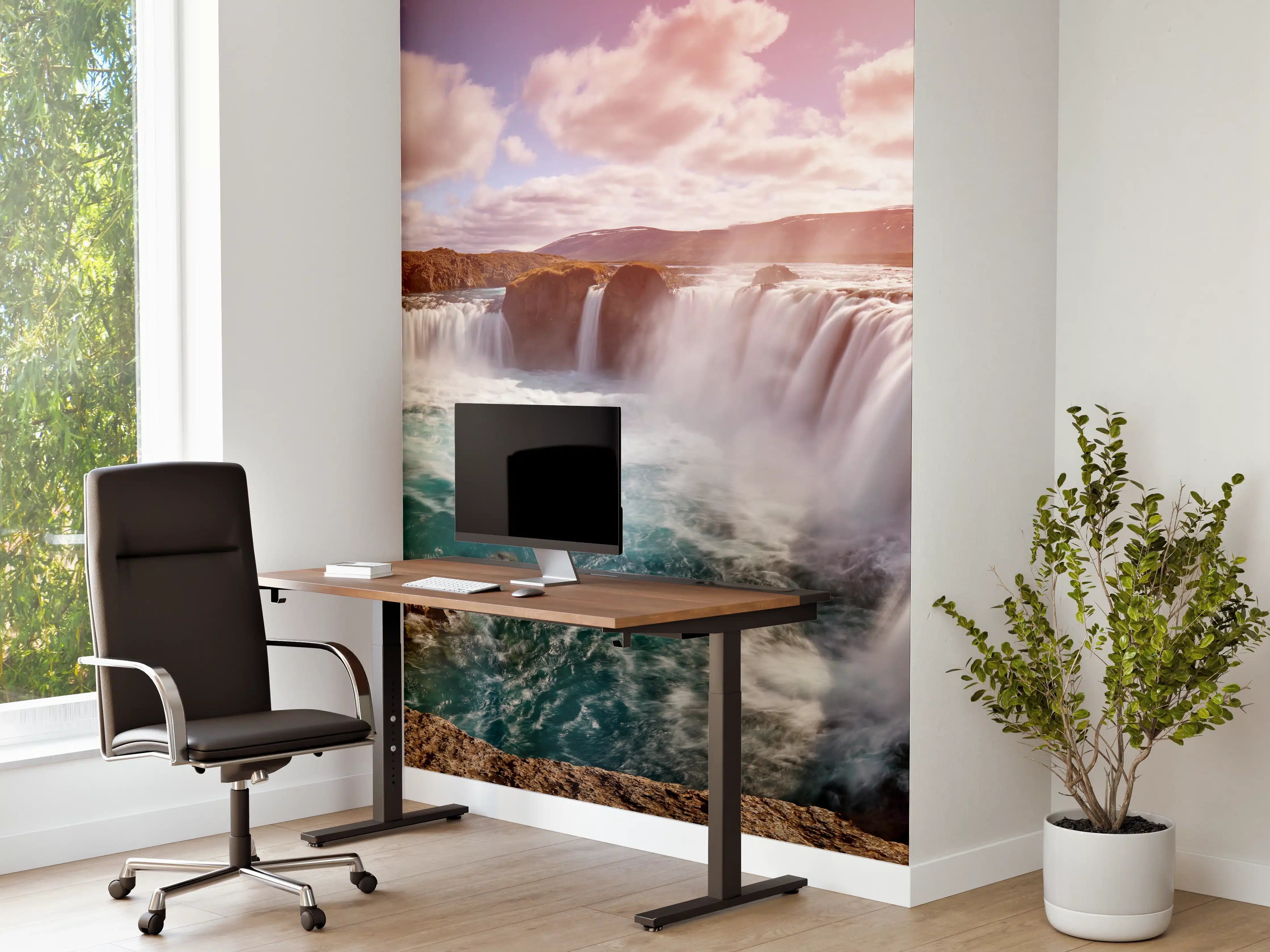 Büro Wandgestaltung - Panorama des Goldenen Rings von Island - Vintage