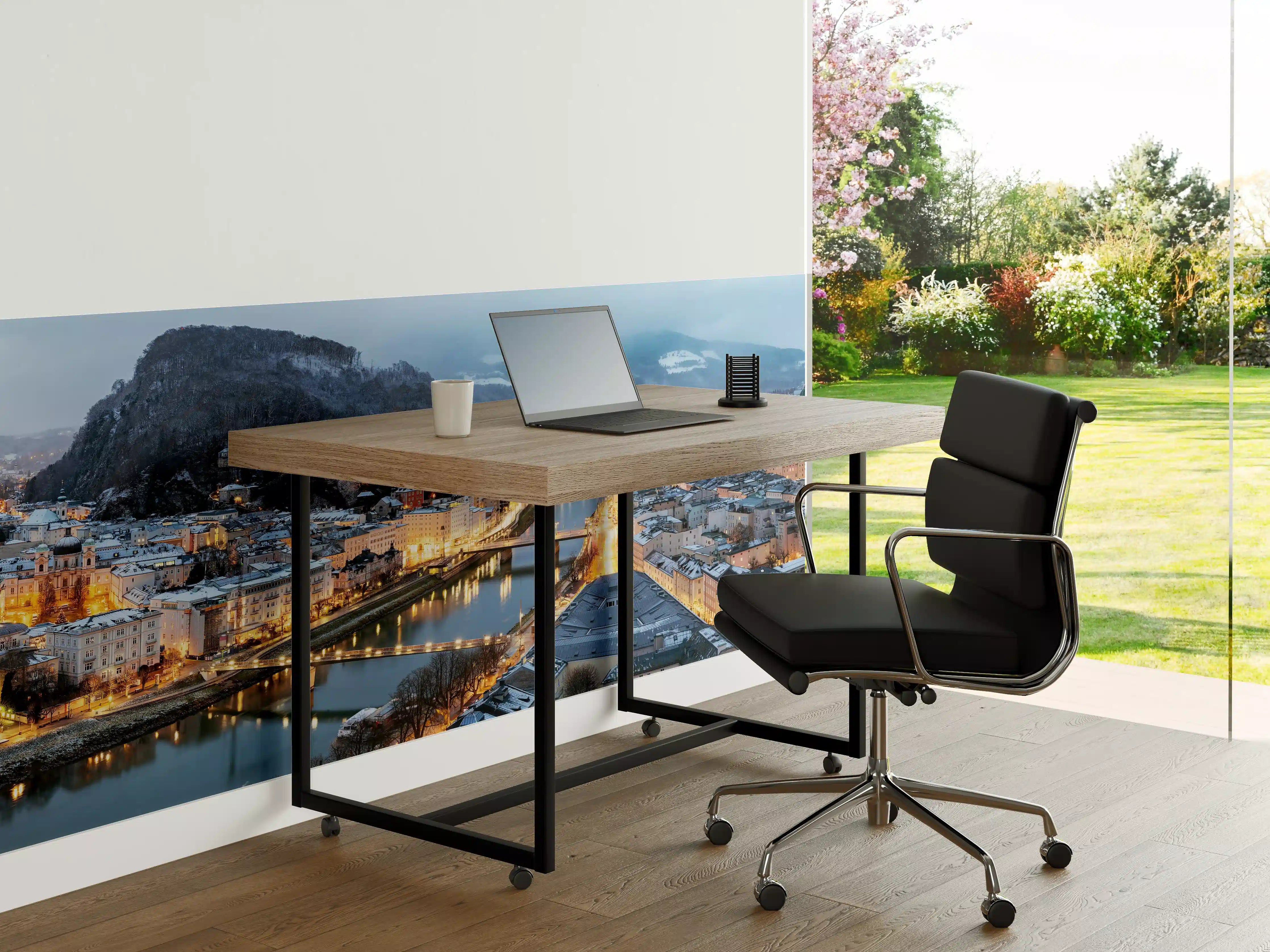 Büro Wandgestaltung - Panorama einer Stadt bei Nacht
