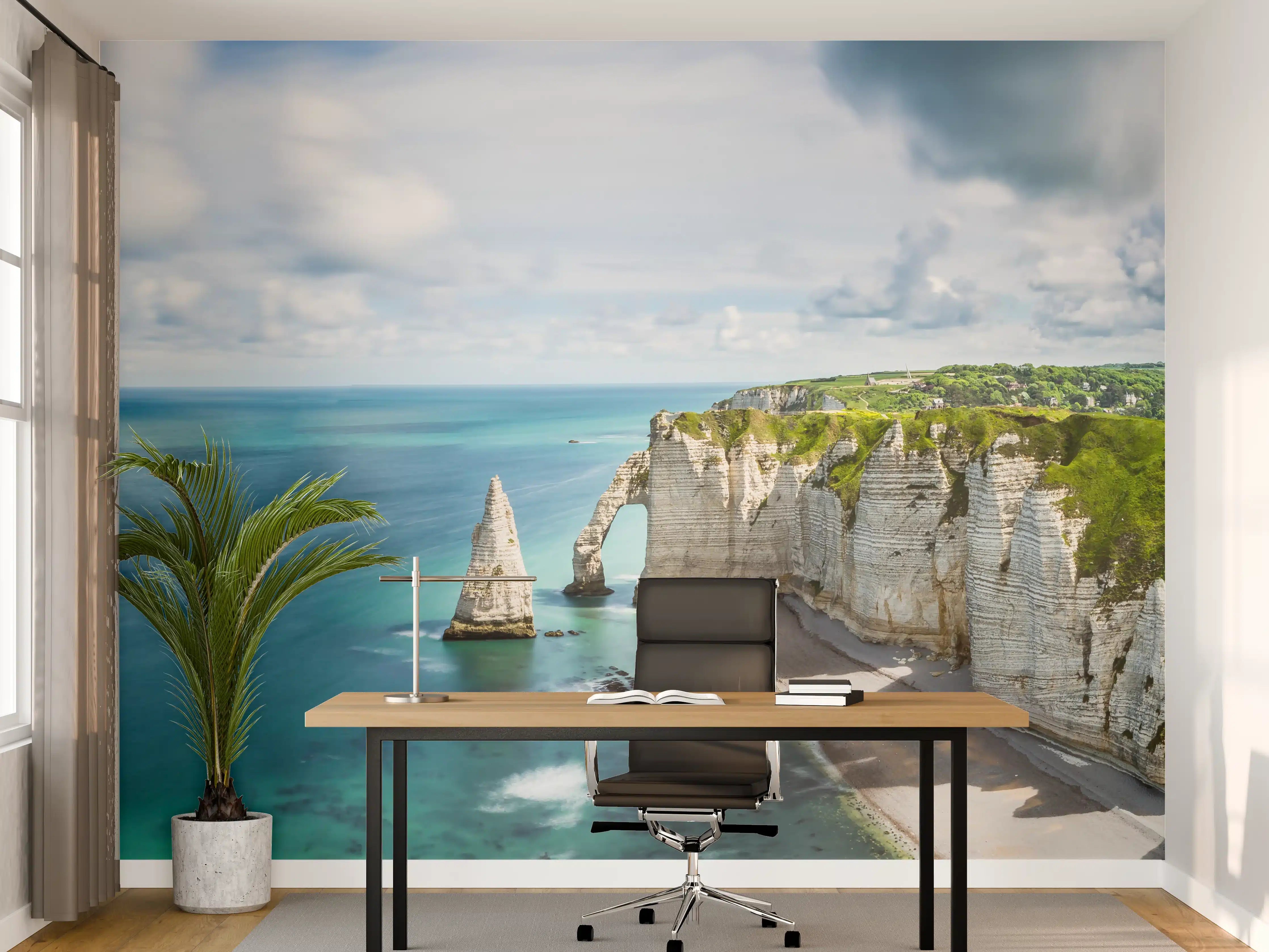 Büro Wandgestaltung - Panorama in Etretat - Normandie