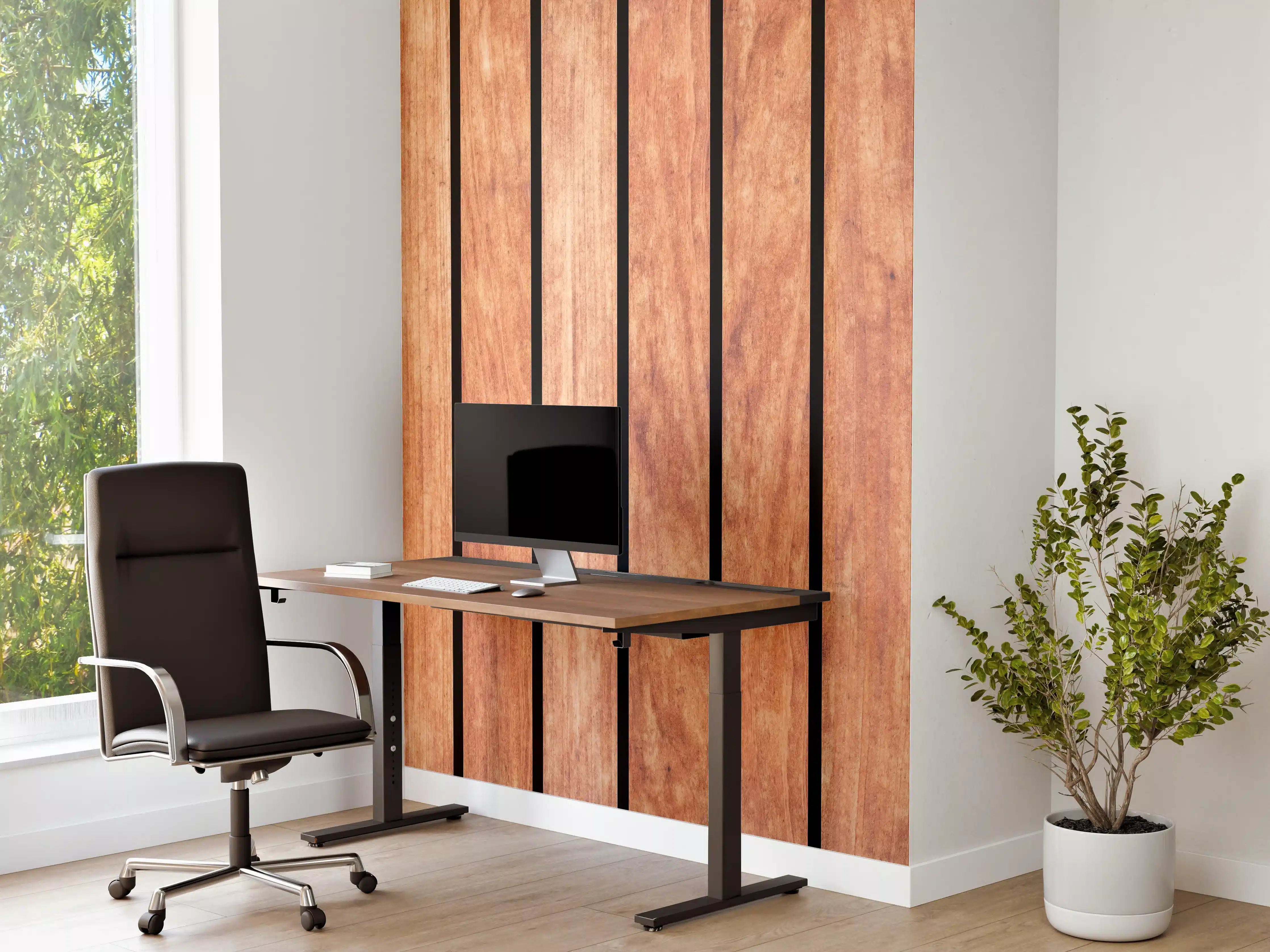 Büro Wandgestaltung - Panorama von hellen Holzplanken