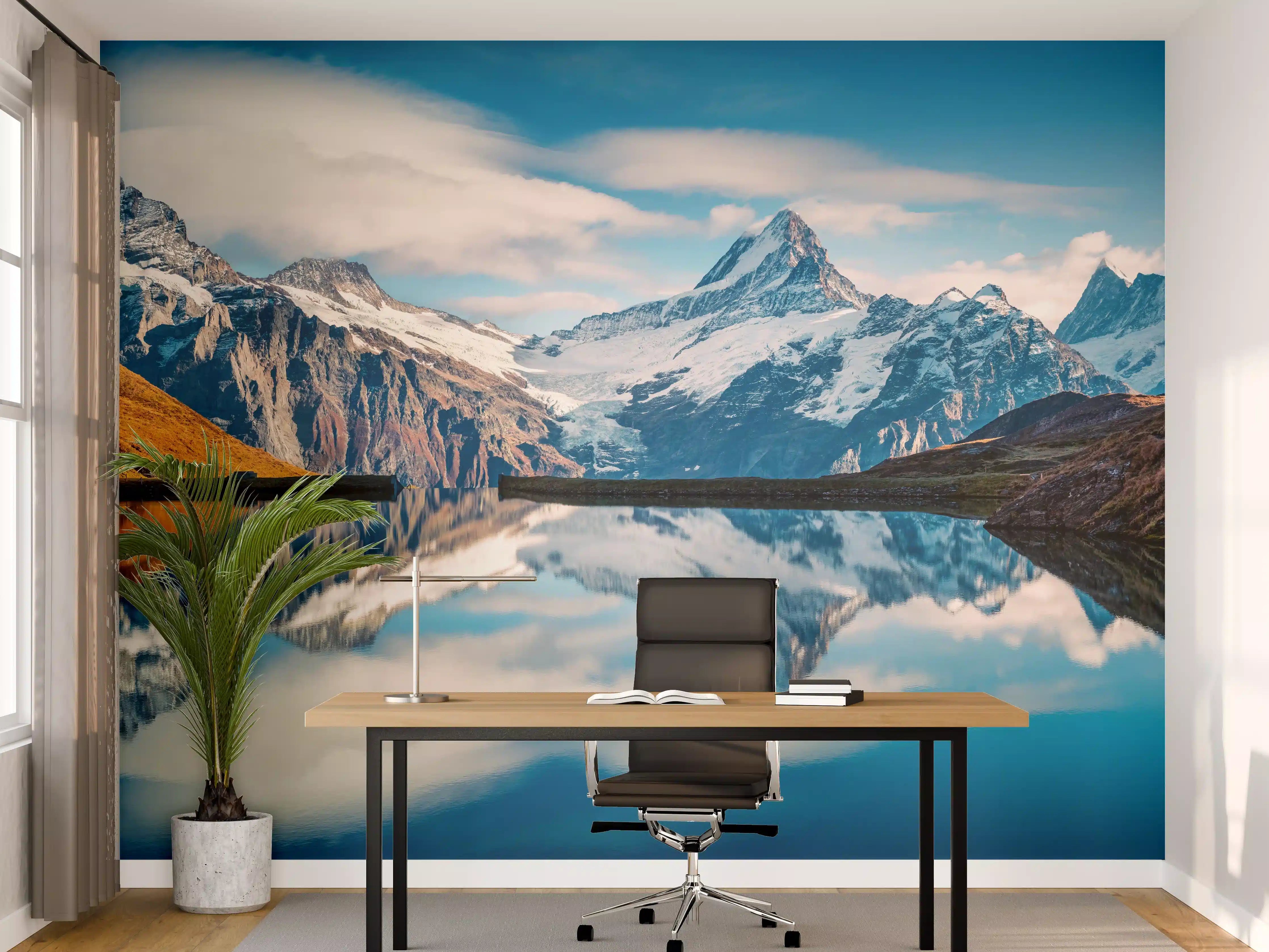 Büro Wandgestaltung - Panoramablick auf Bachalpsee