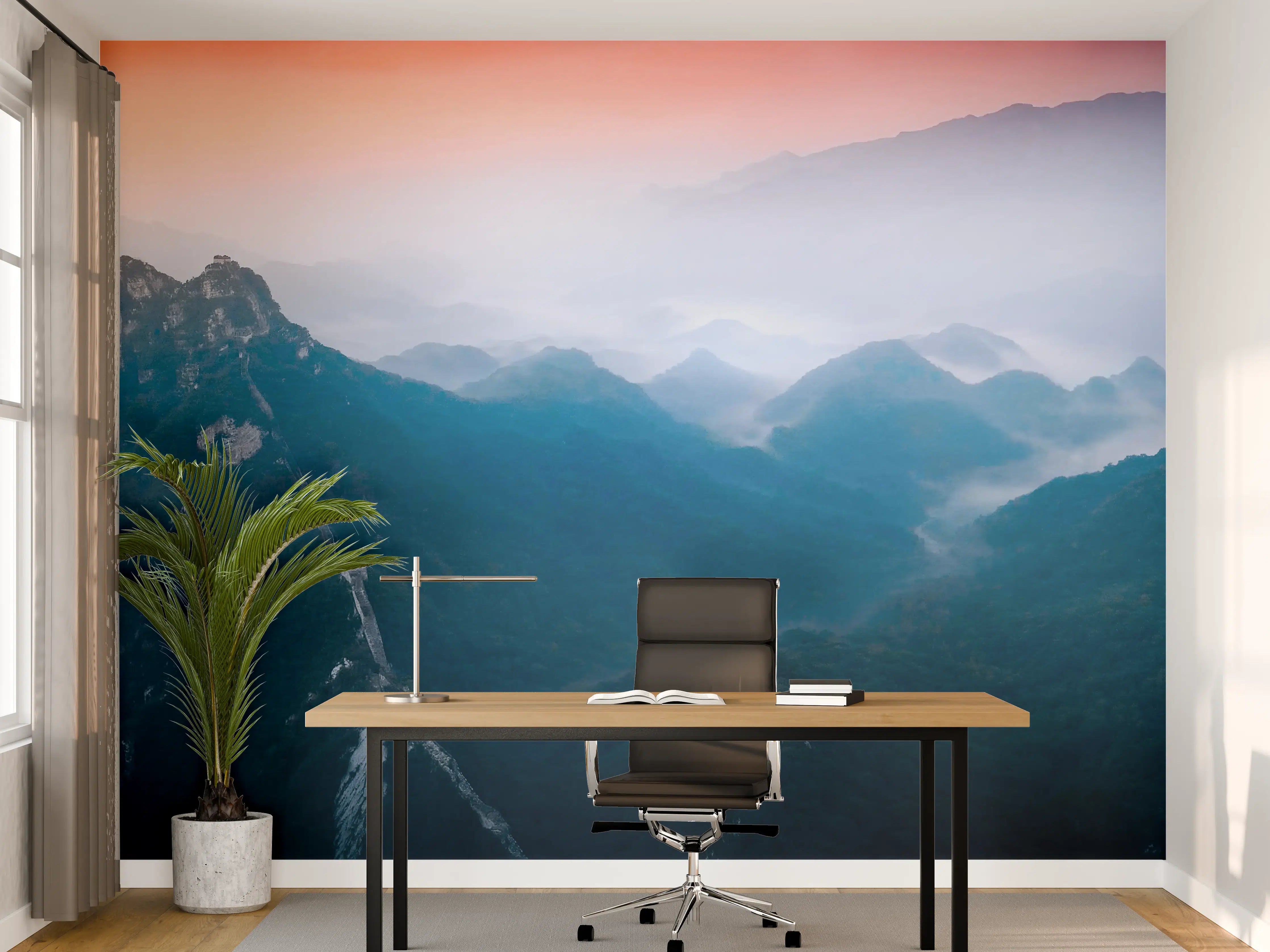 Büro Wandgestaltung - Panoramablick auf Berge