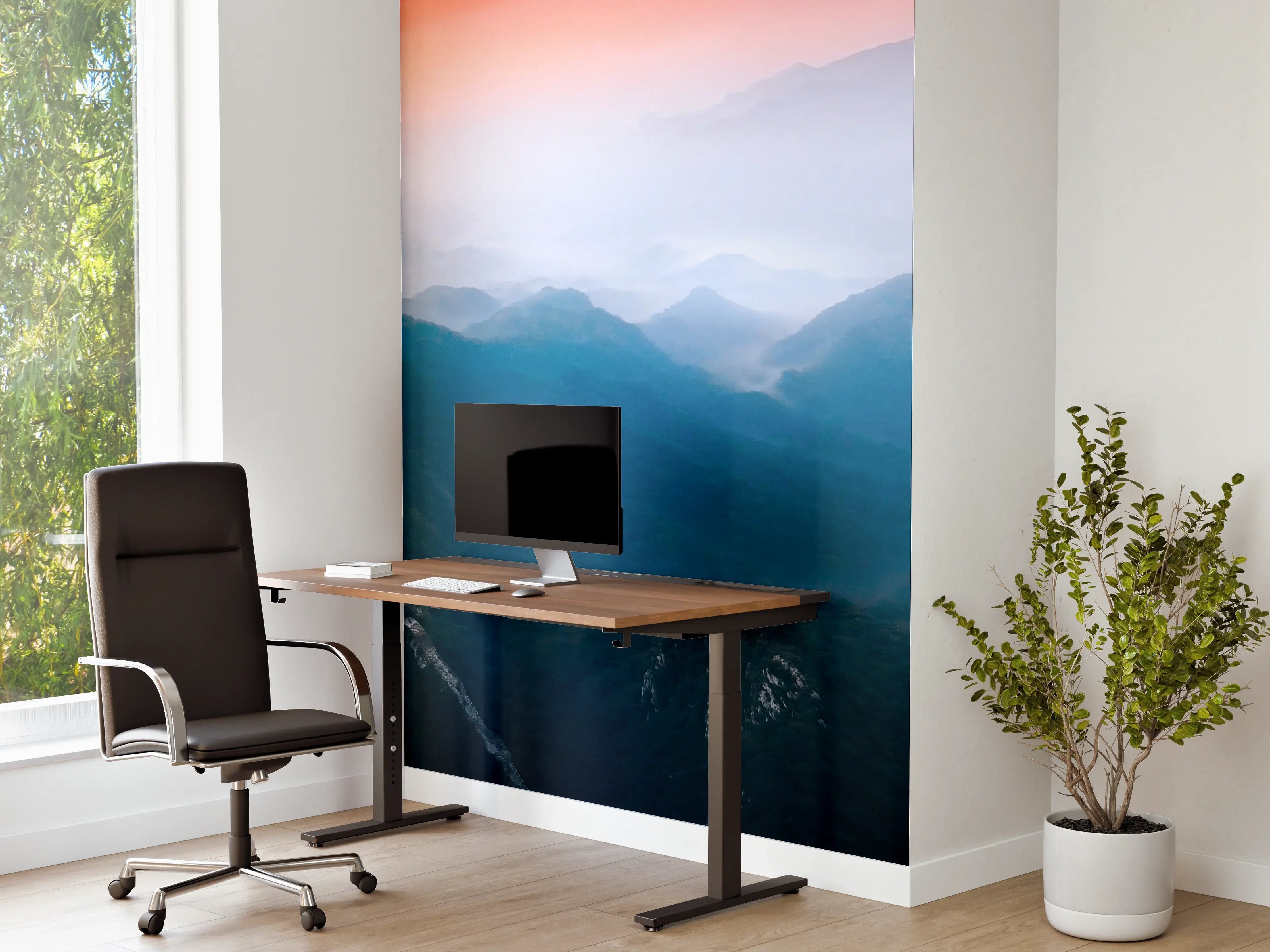 Büro Wandgestaltung - Panoramablick auf Berge