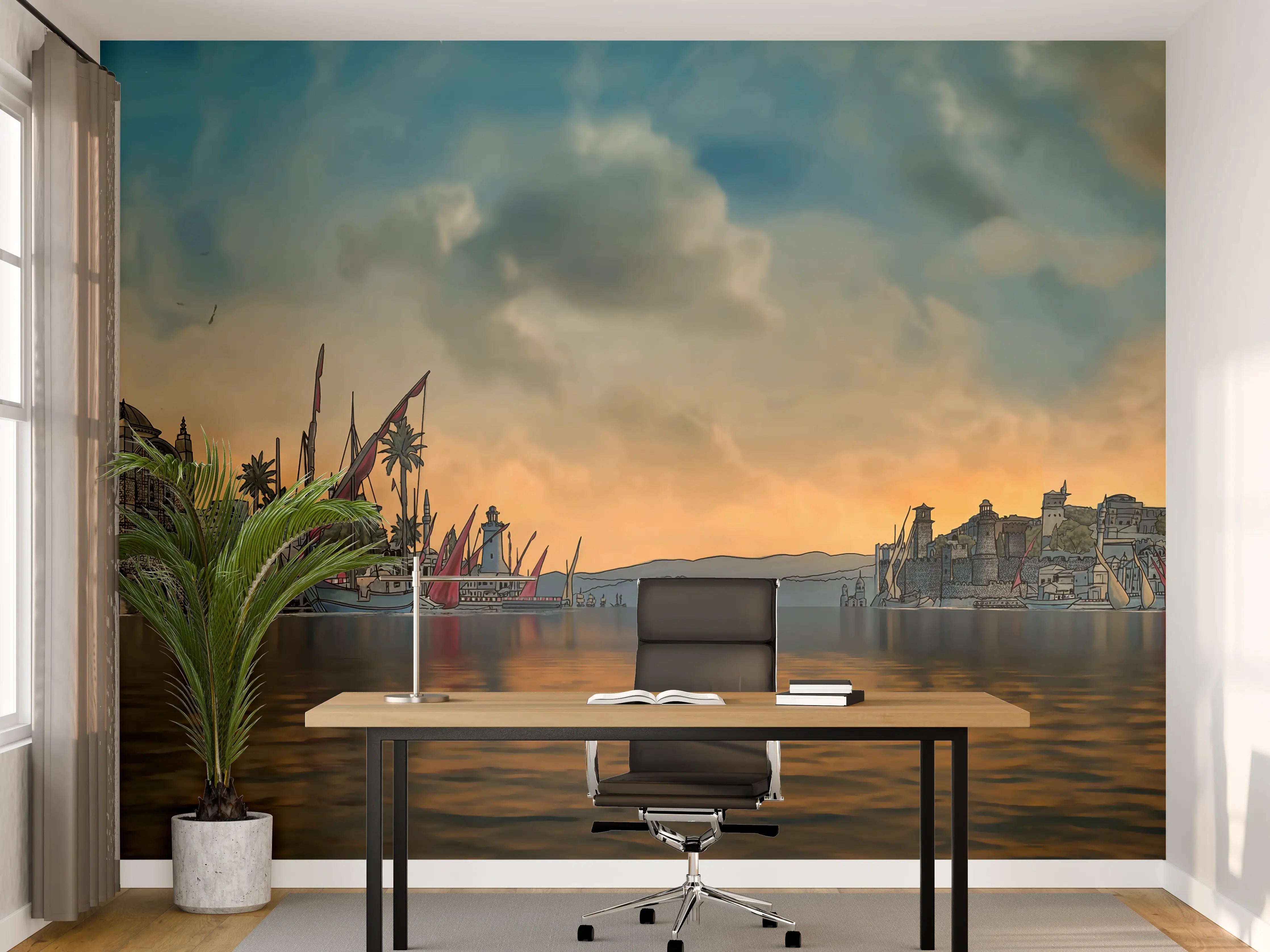 Büro Wandgestaltung - Panoramablick auf alt-Istanbul