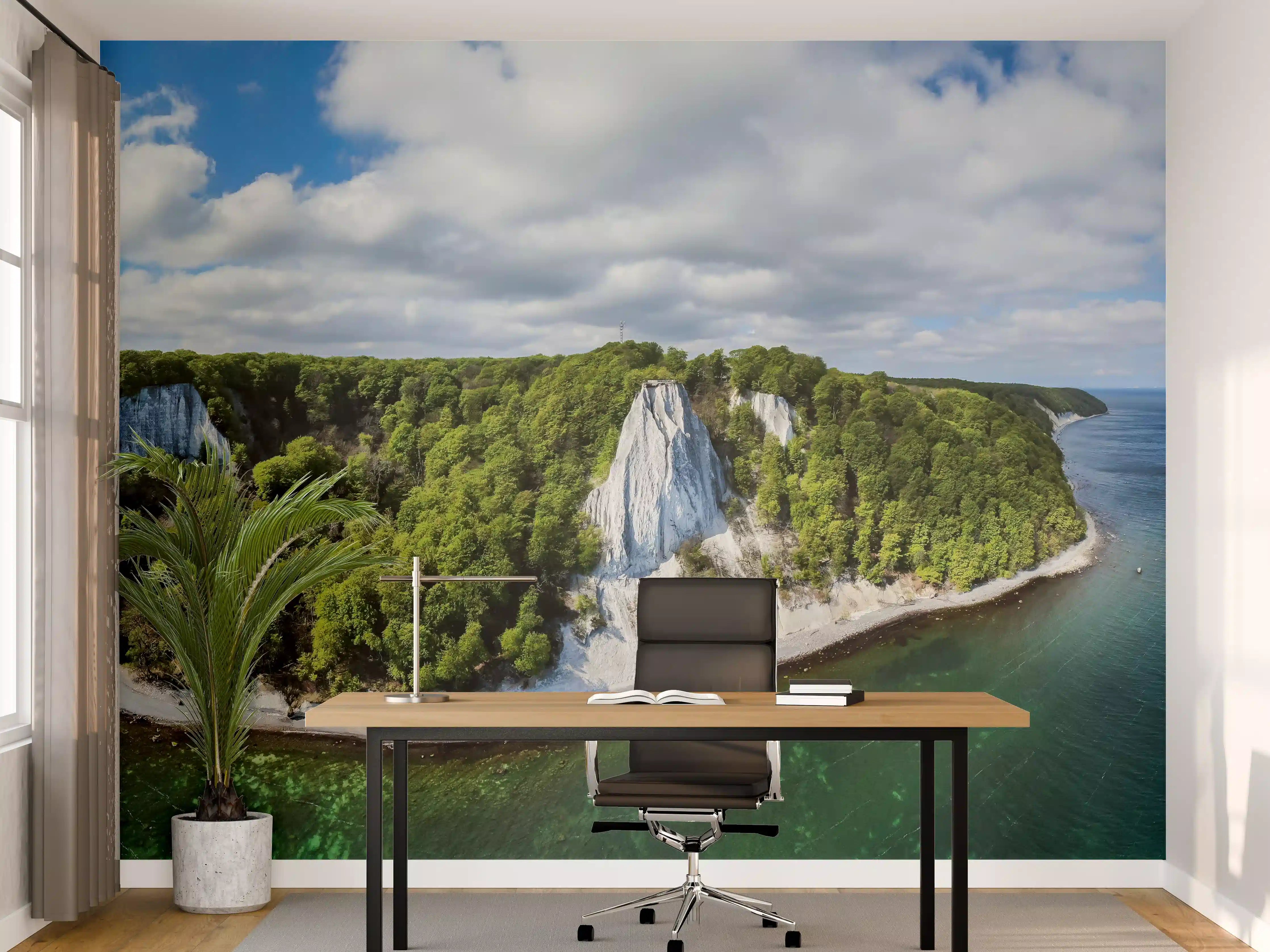 Büro Wandgestaltung - Panoramablick auf den Königsstuhl - Rügen