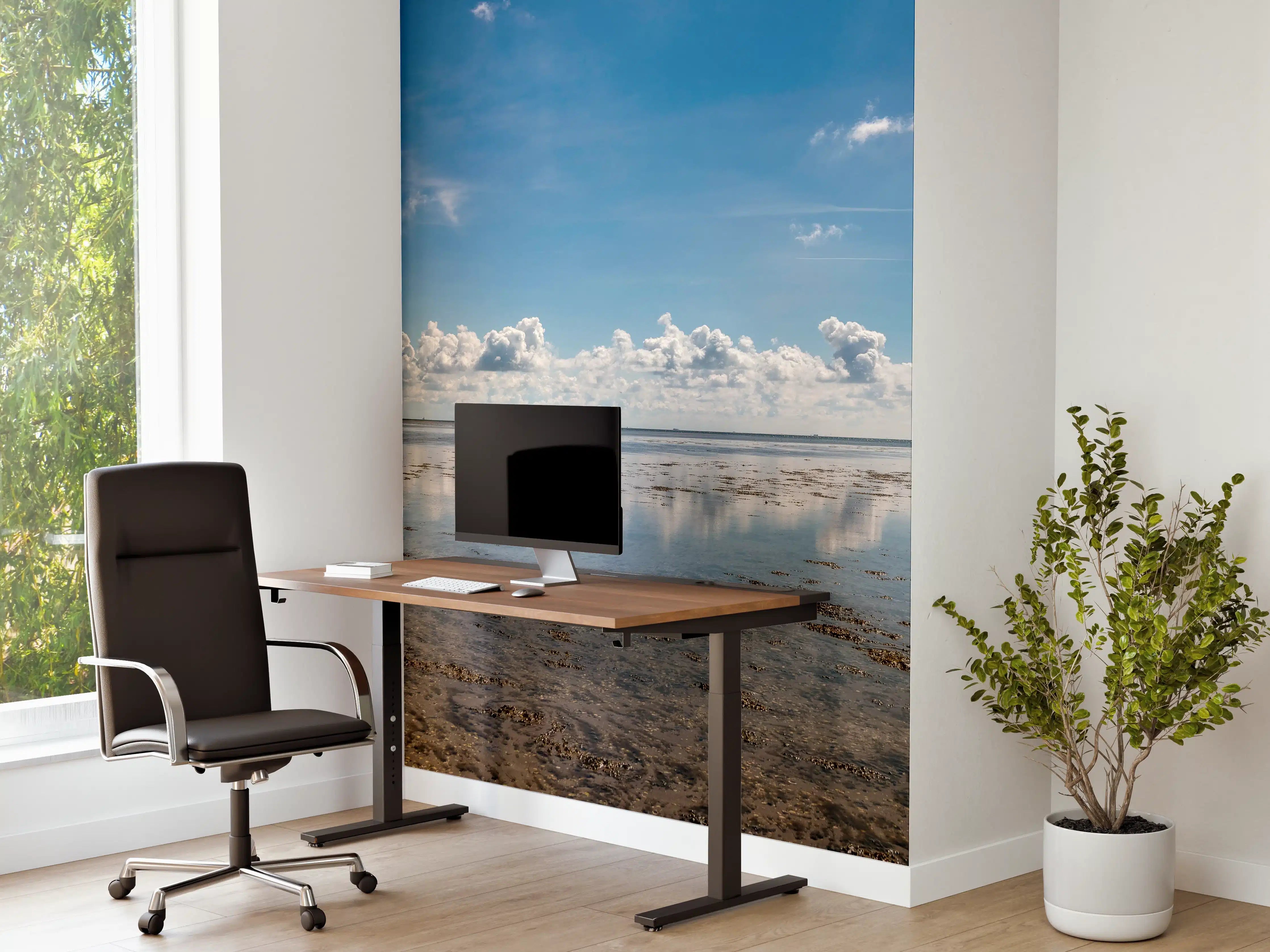 Büro Wandgestaltung - Panoramablick auf den ruhigen Ozean
