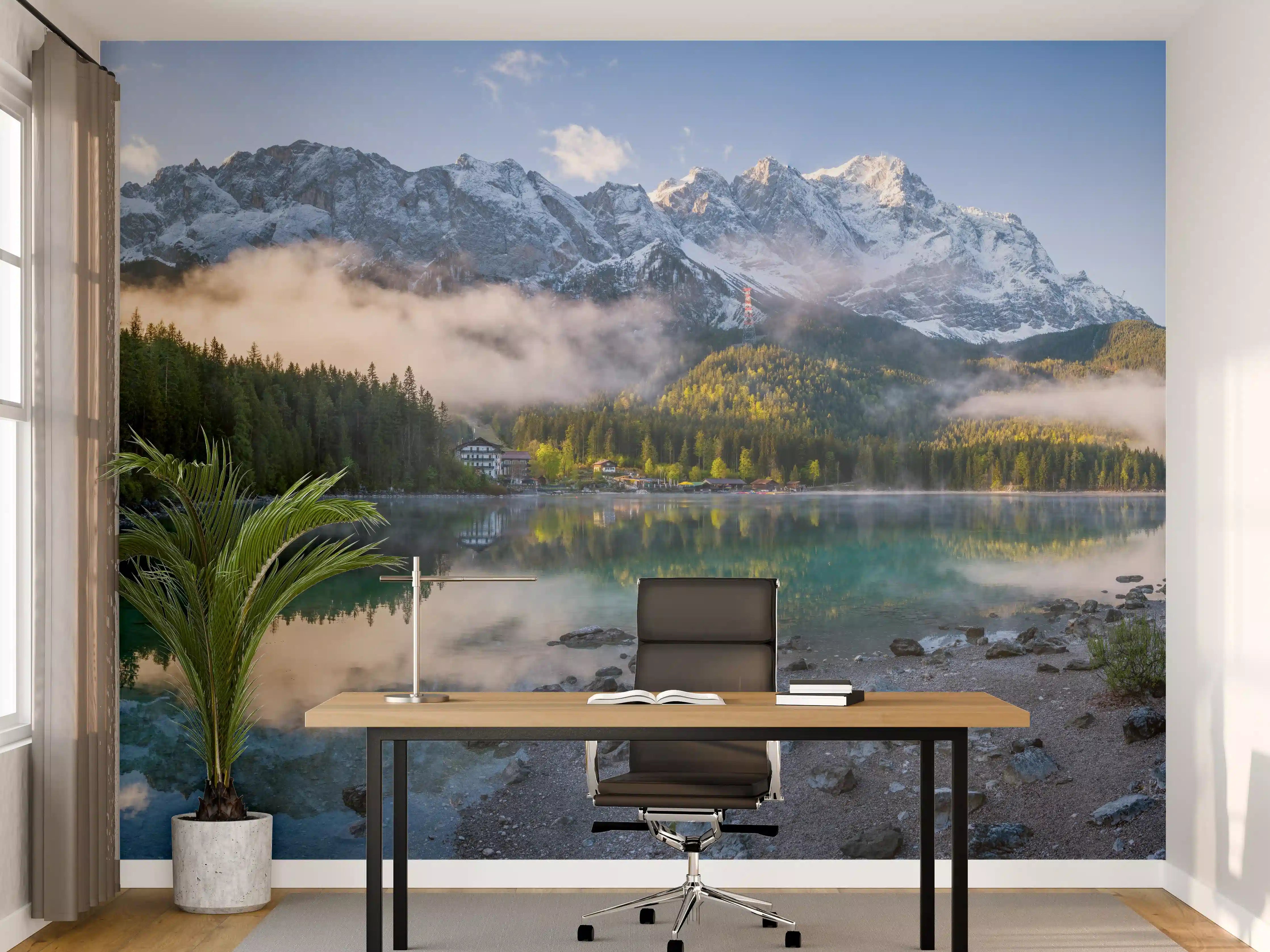 Büro Wandgestaltung - Panoramablick auf die Zugspitze