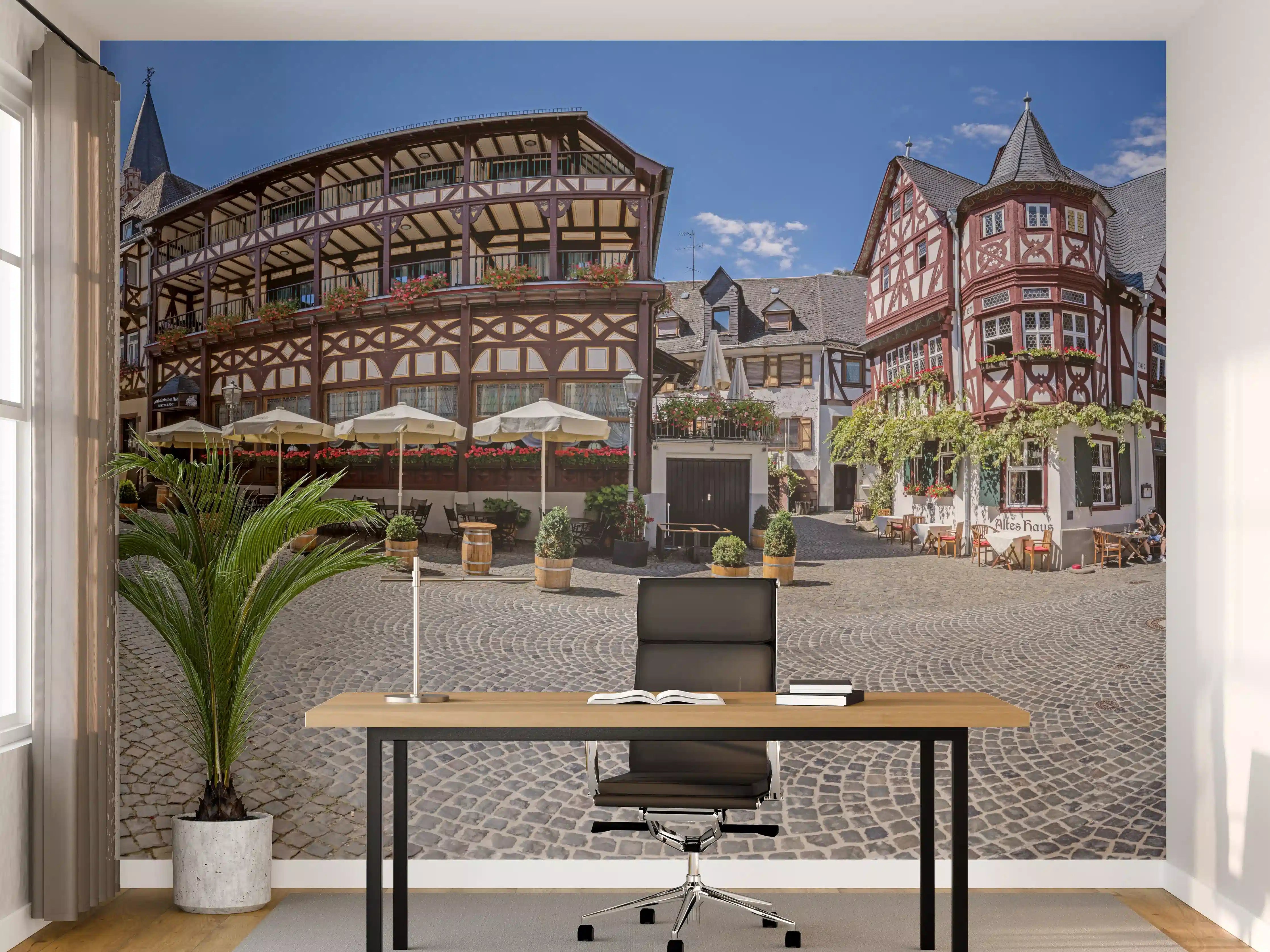 Büro Wandgestaltung - Panoramablick über Bacharach