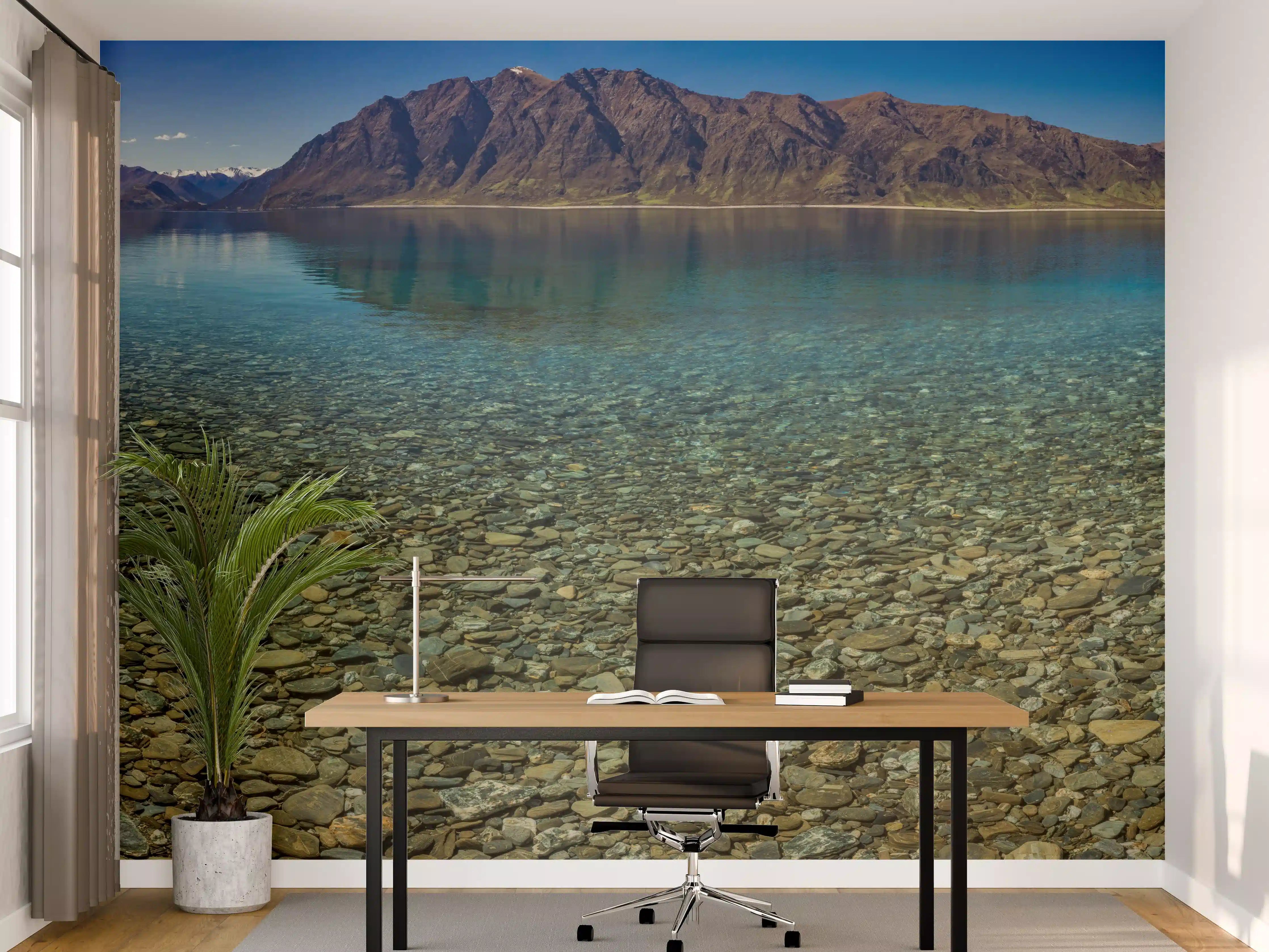 Büro Wandgestaltung - Panoramafotos vom Hawea-See