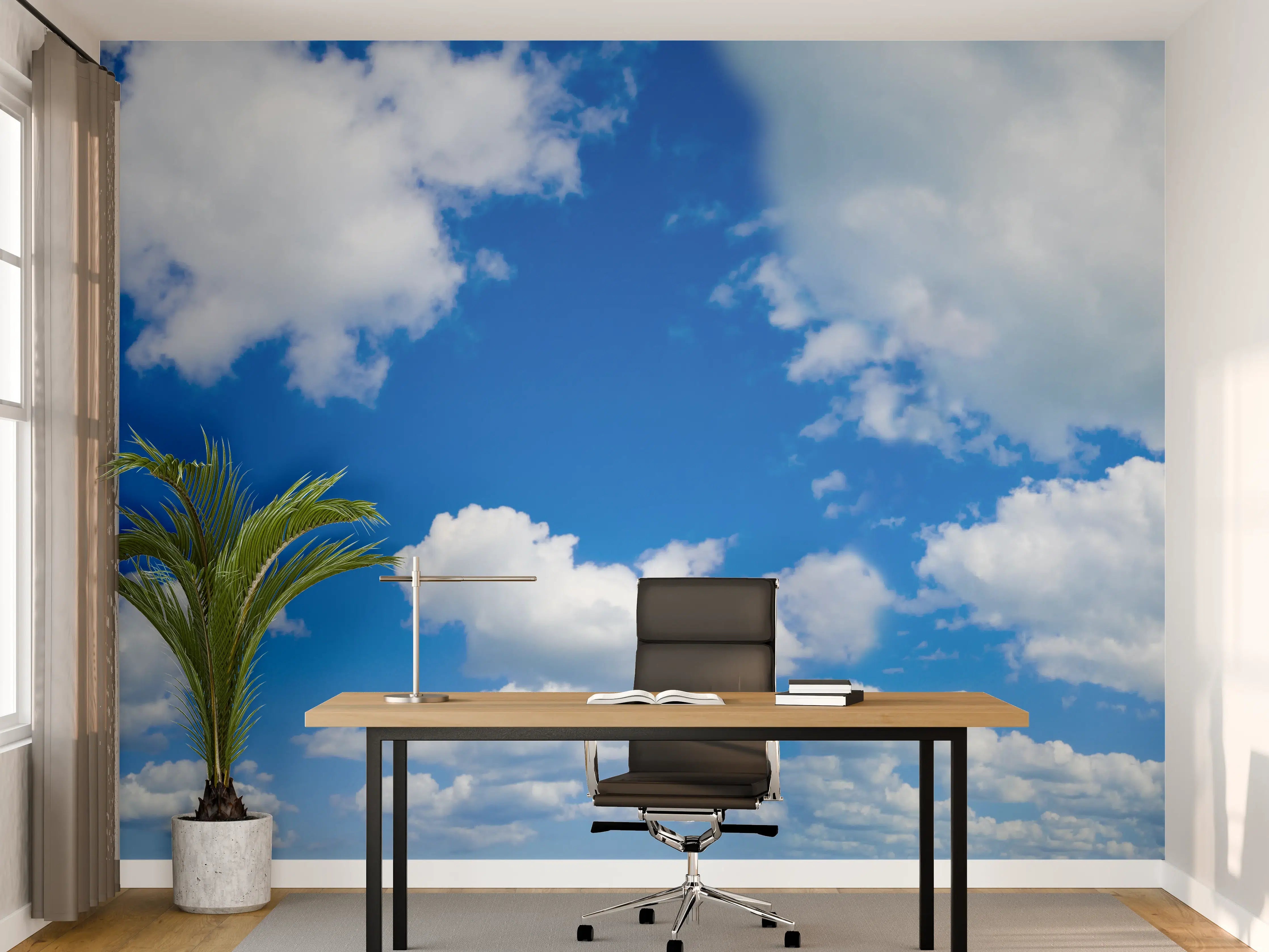 Büro Wandgestaltung - Panoramischer Himmel mit Wolken