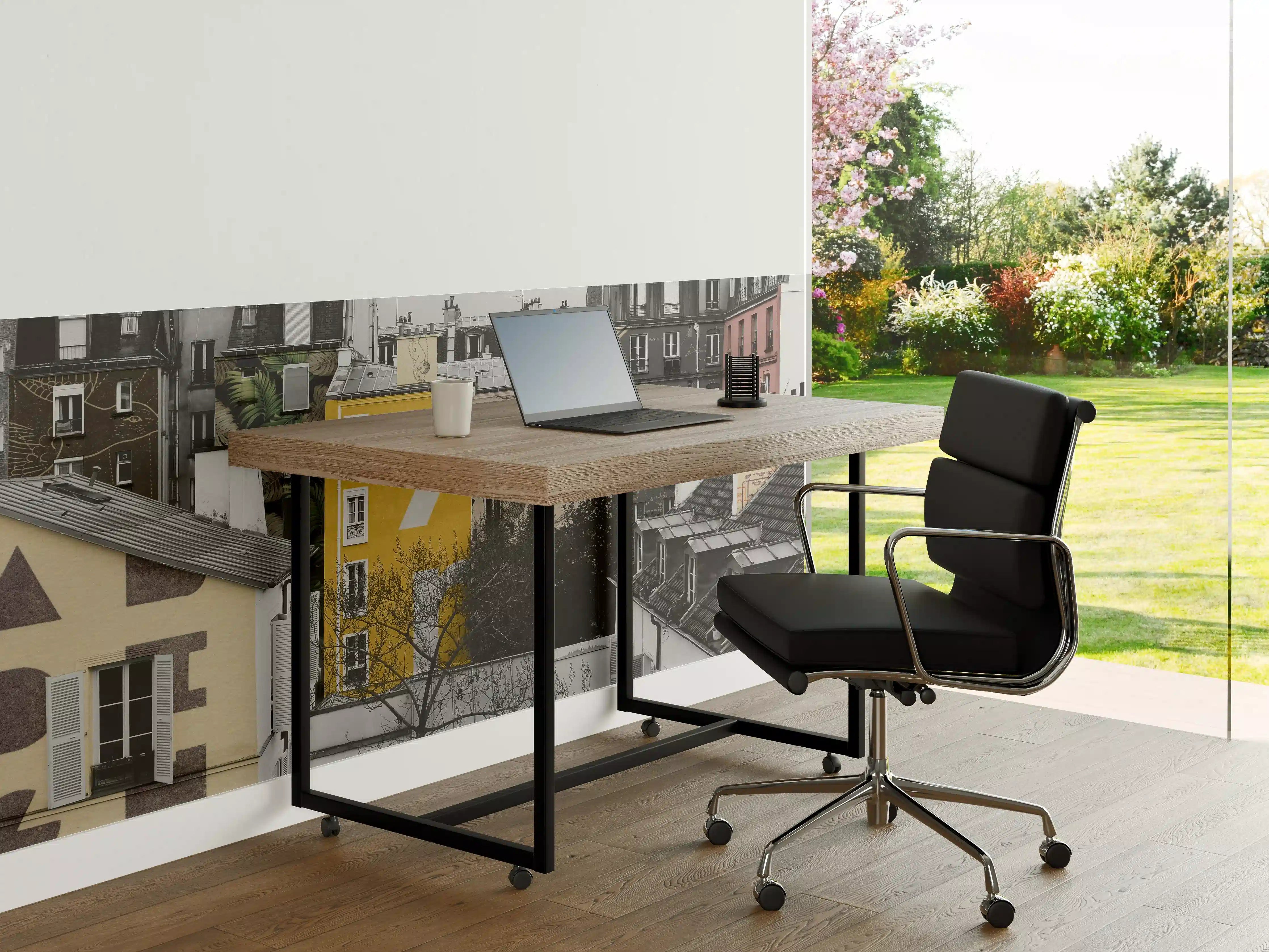 Büro Wandgestaltung - Paris Grau-Gelb-Highlight