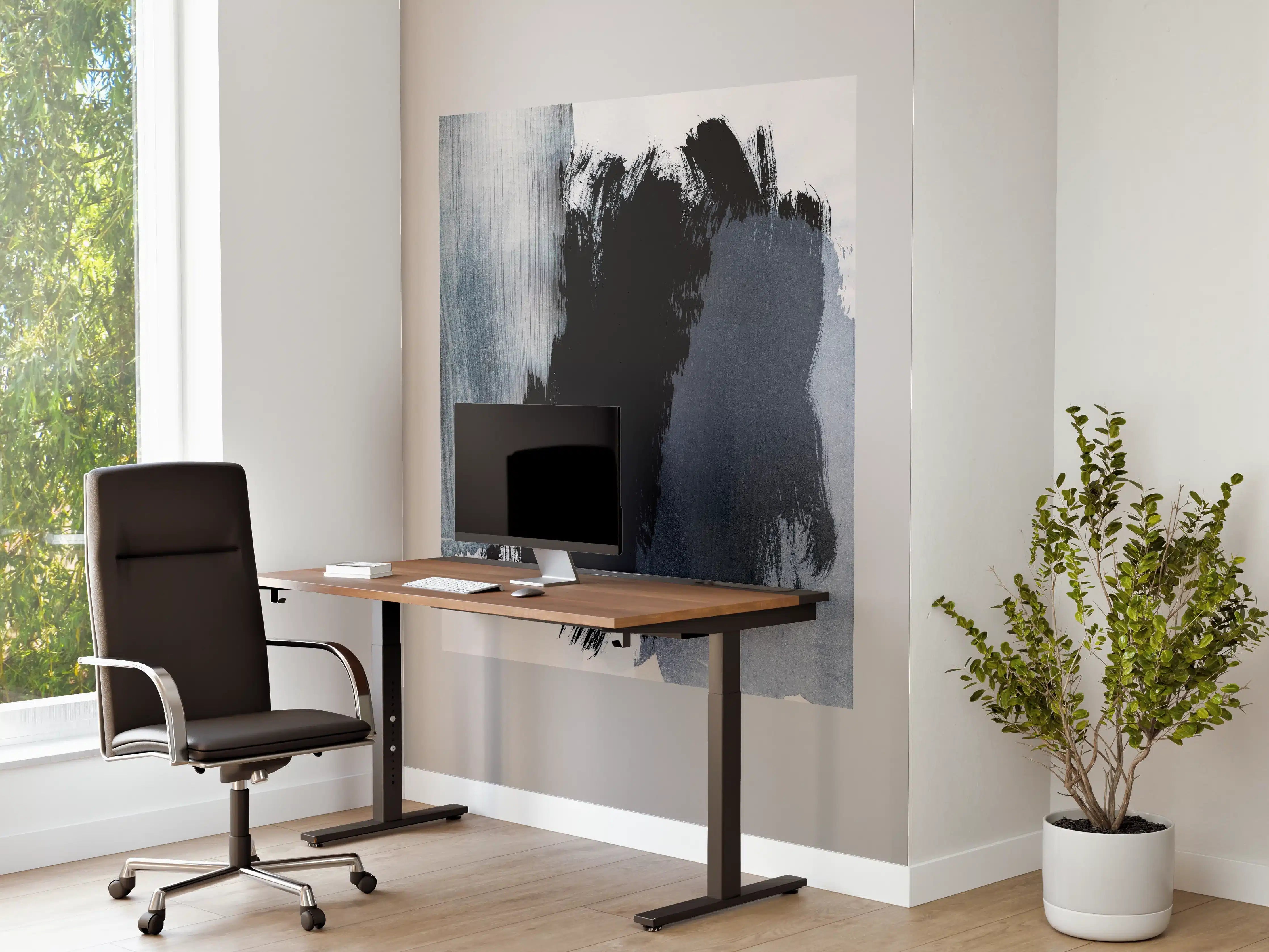 Büro Wandgestaltung - Pastell-Blaugraue Abstraktion