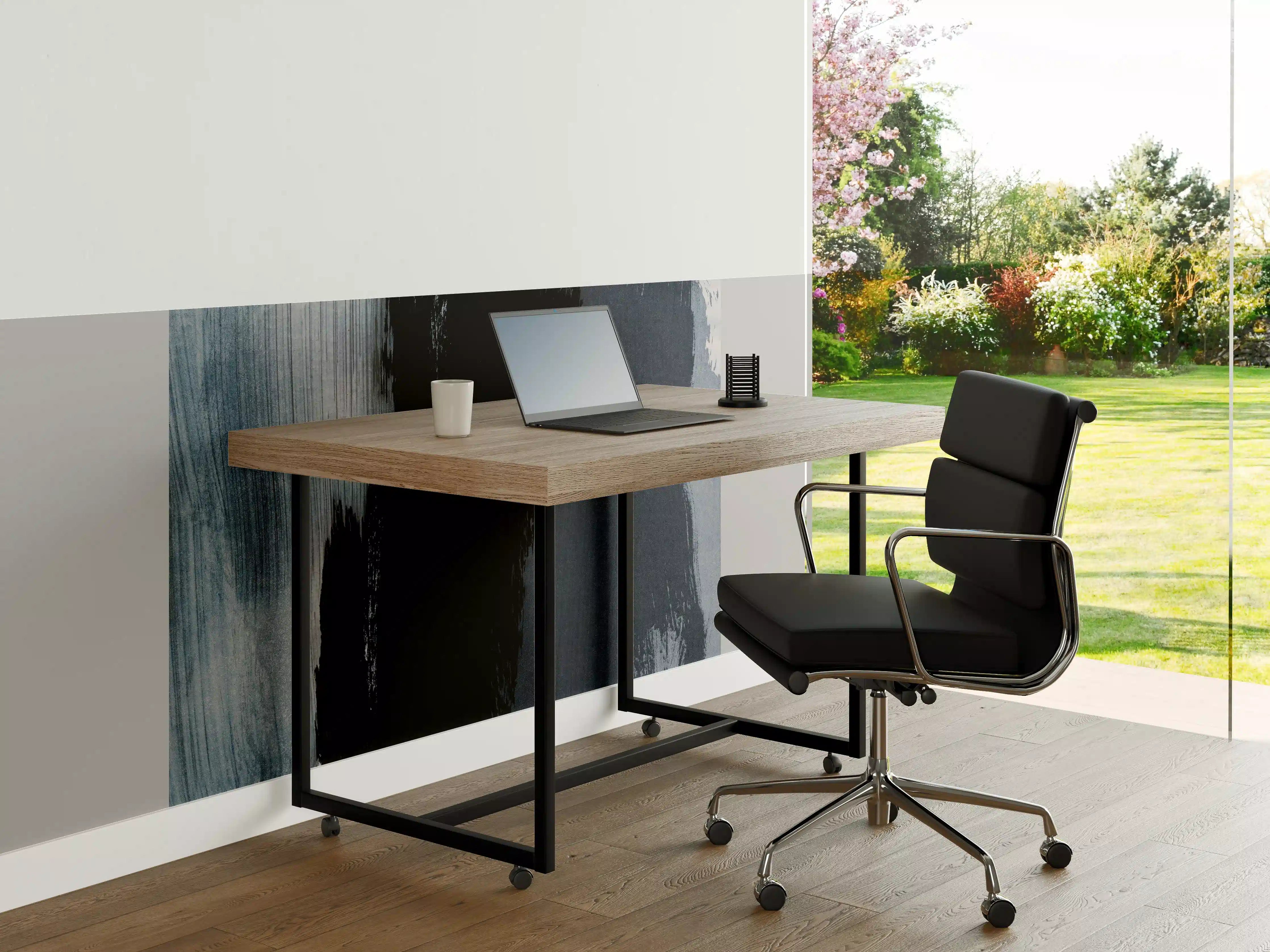 Büro Wandgestaltung - Pastell-Blaugraue Abstraktion