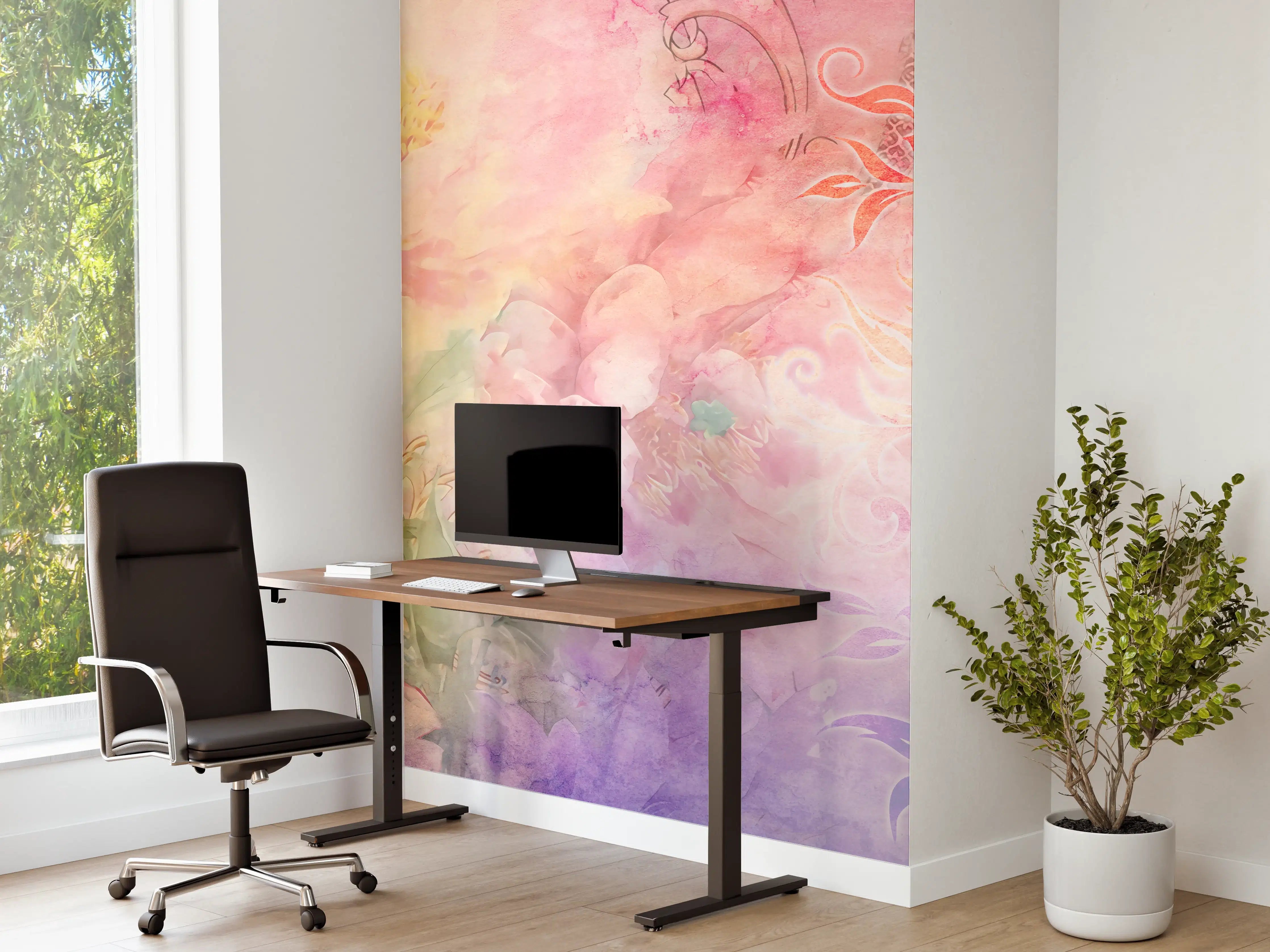Büro Wandgestaltung - Pastell-Blüten-Zauber Illustration
