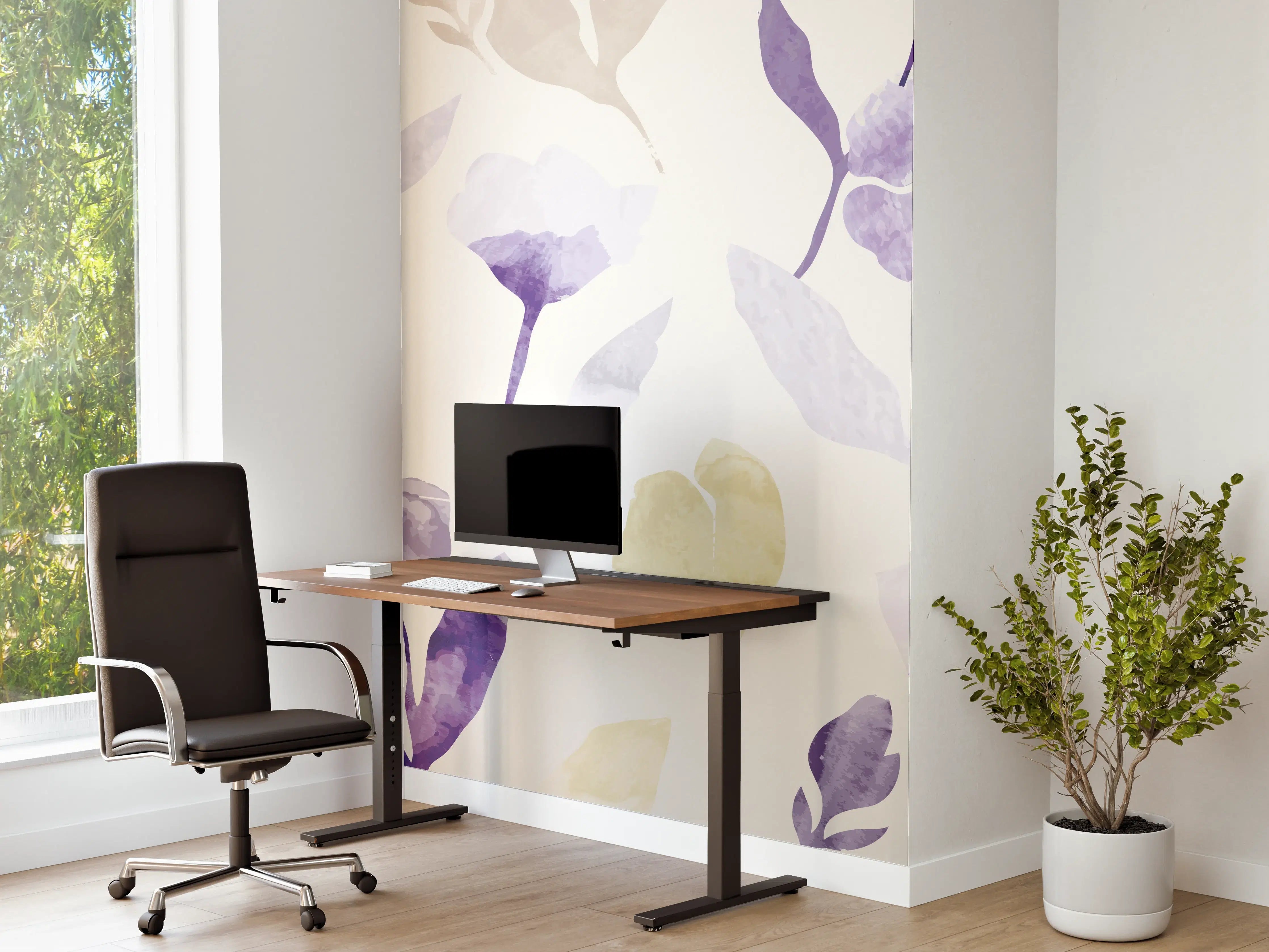 Büro Wandgestaltung - Pastell Blumen Aquarell Design