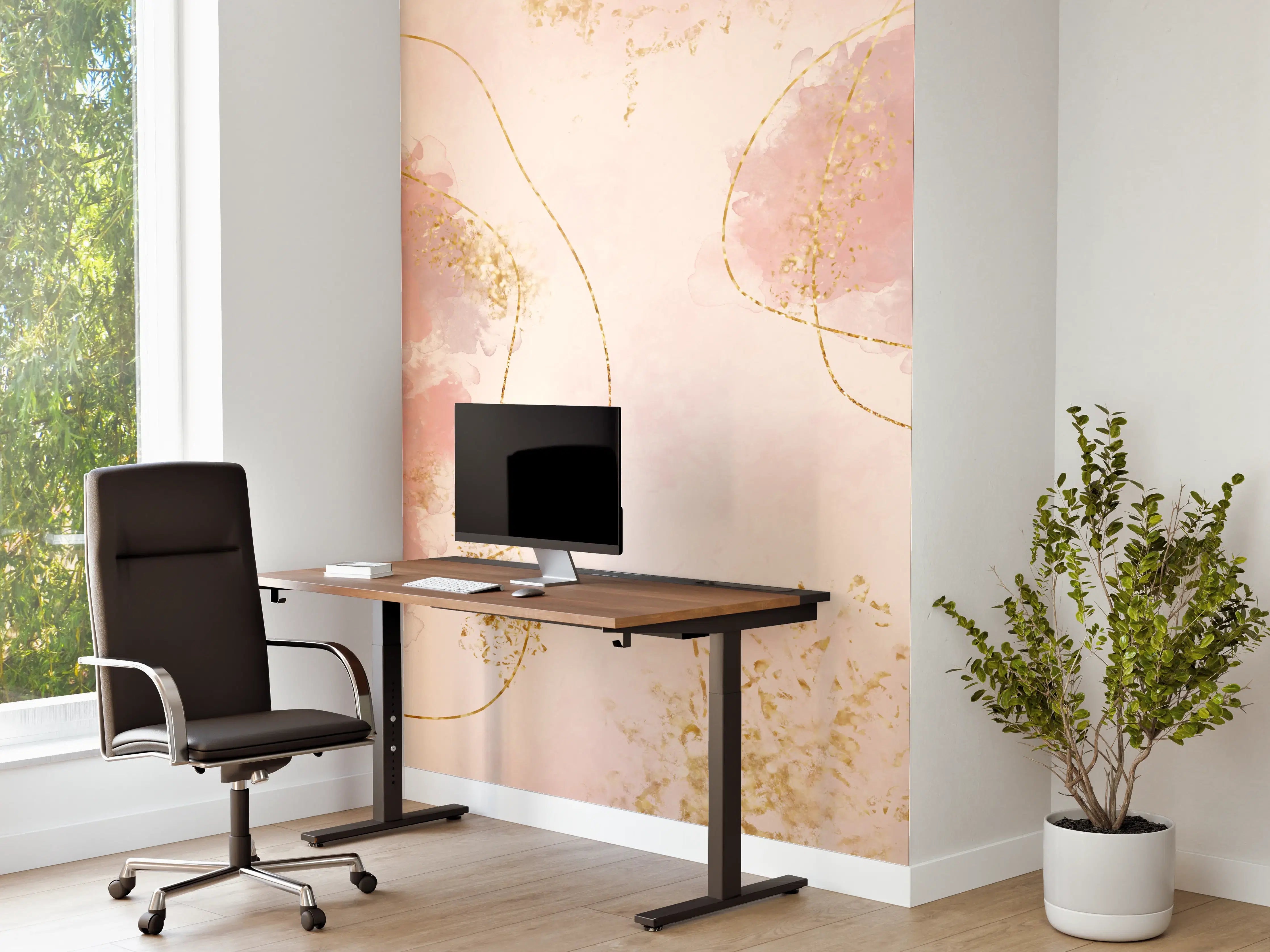 Büro Wandgestaltung - Pastell Farben Zeichnung - Rosa
