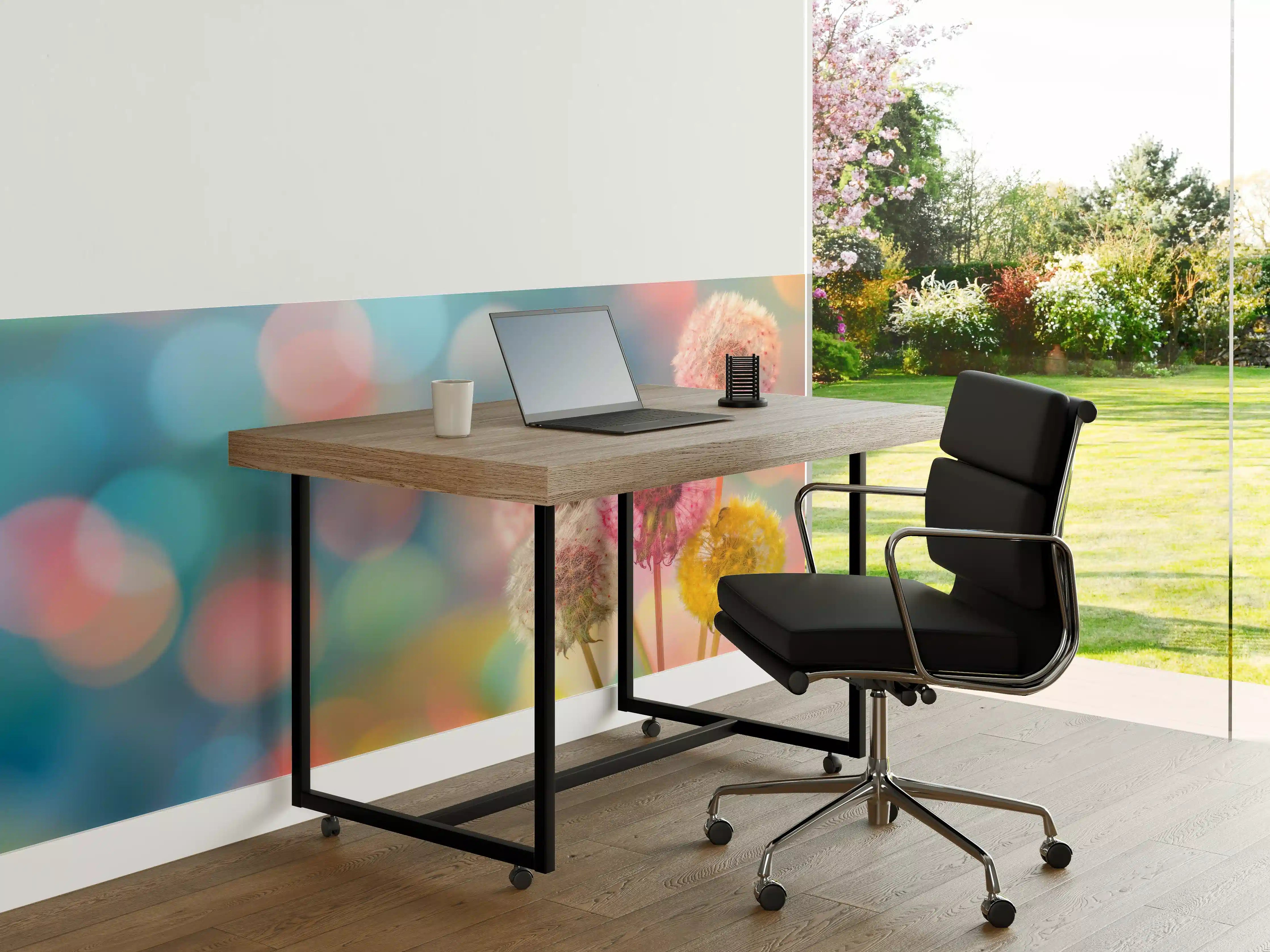 Büro Wandgestaltung - Pastell-Pusteblumen im Bokeh
