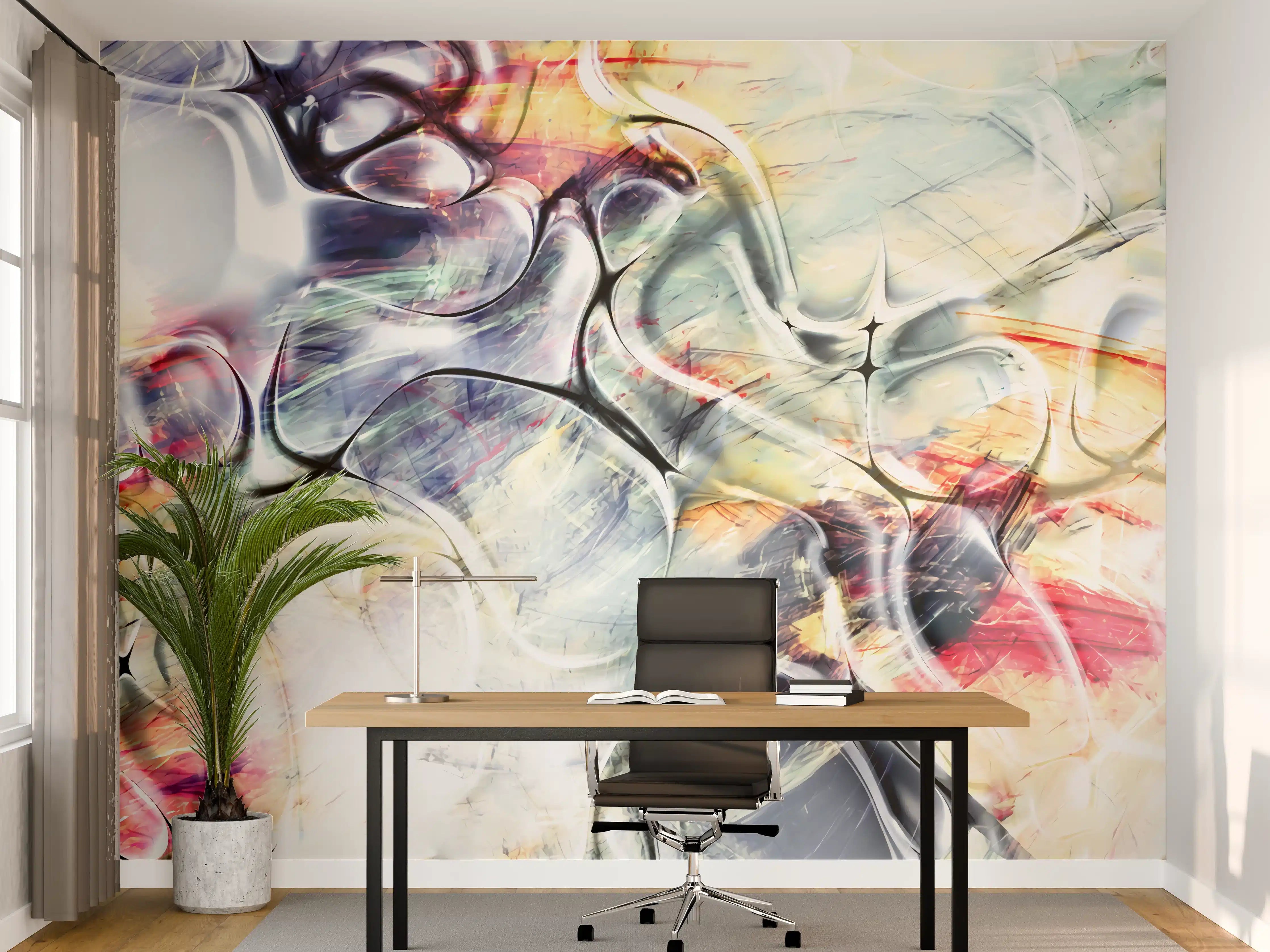 Büro Wandgestaltung - Pastellfarben Kunst