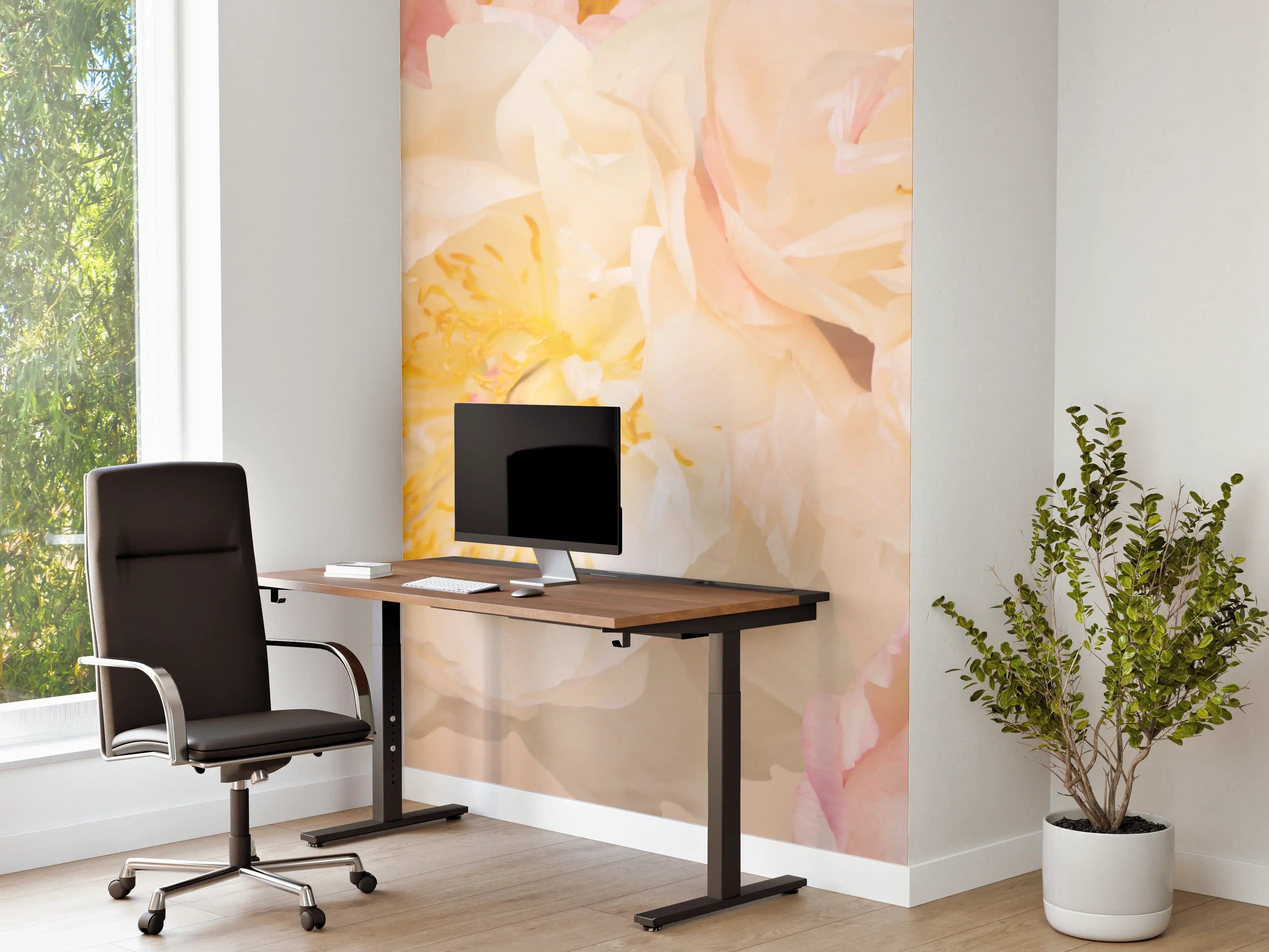 Büro Wandgestaltung - Pastellfarbene Blumenpracht