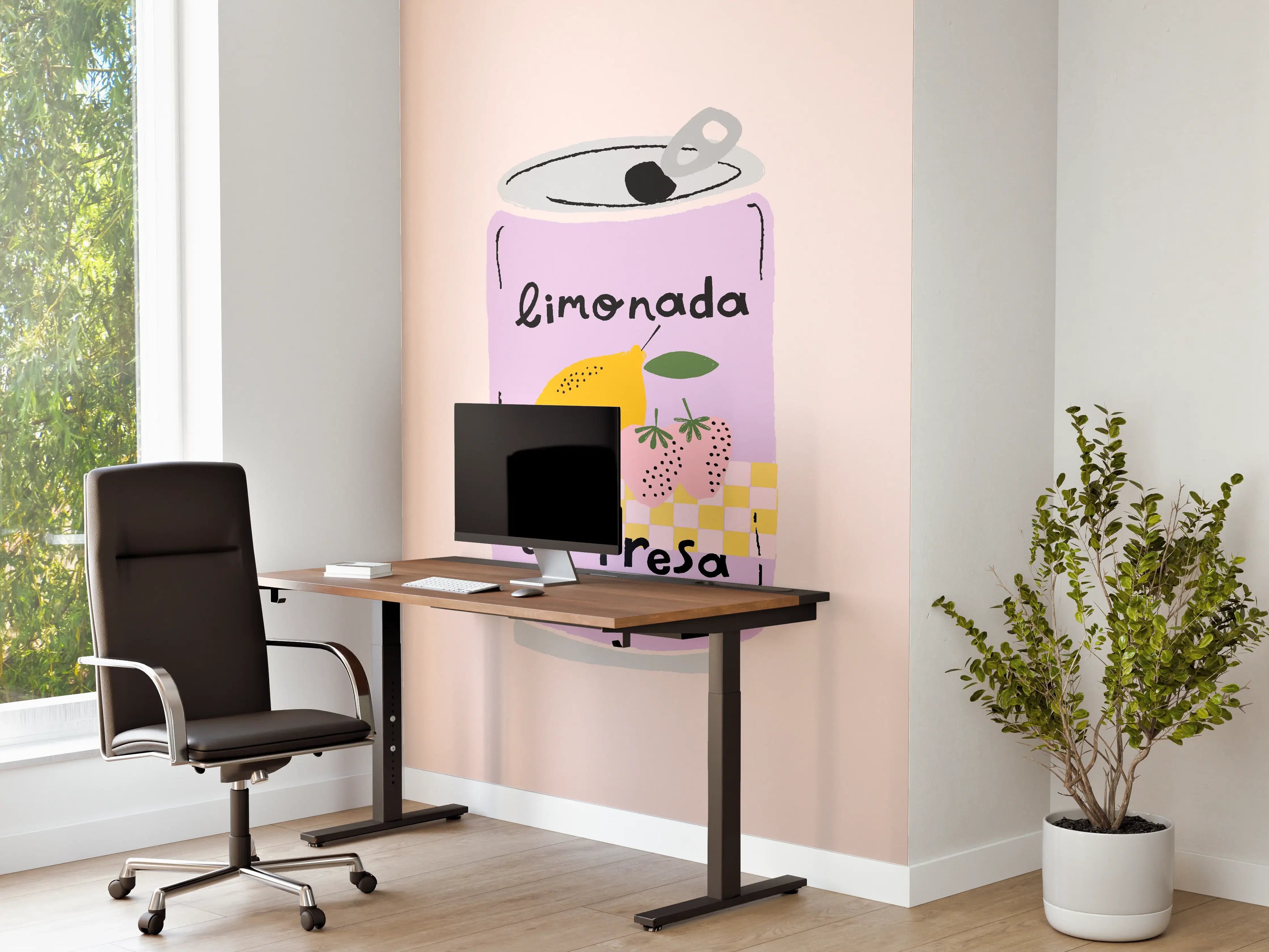 Büro Wandgestaltung - Pastellfarbene Limonaden-Dose