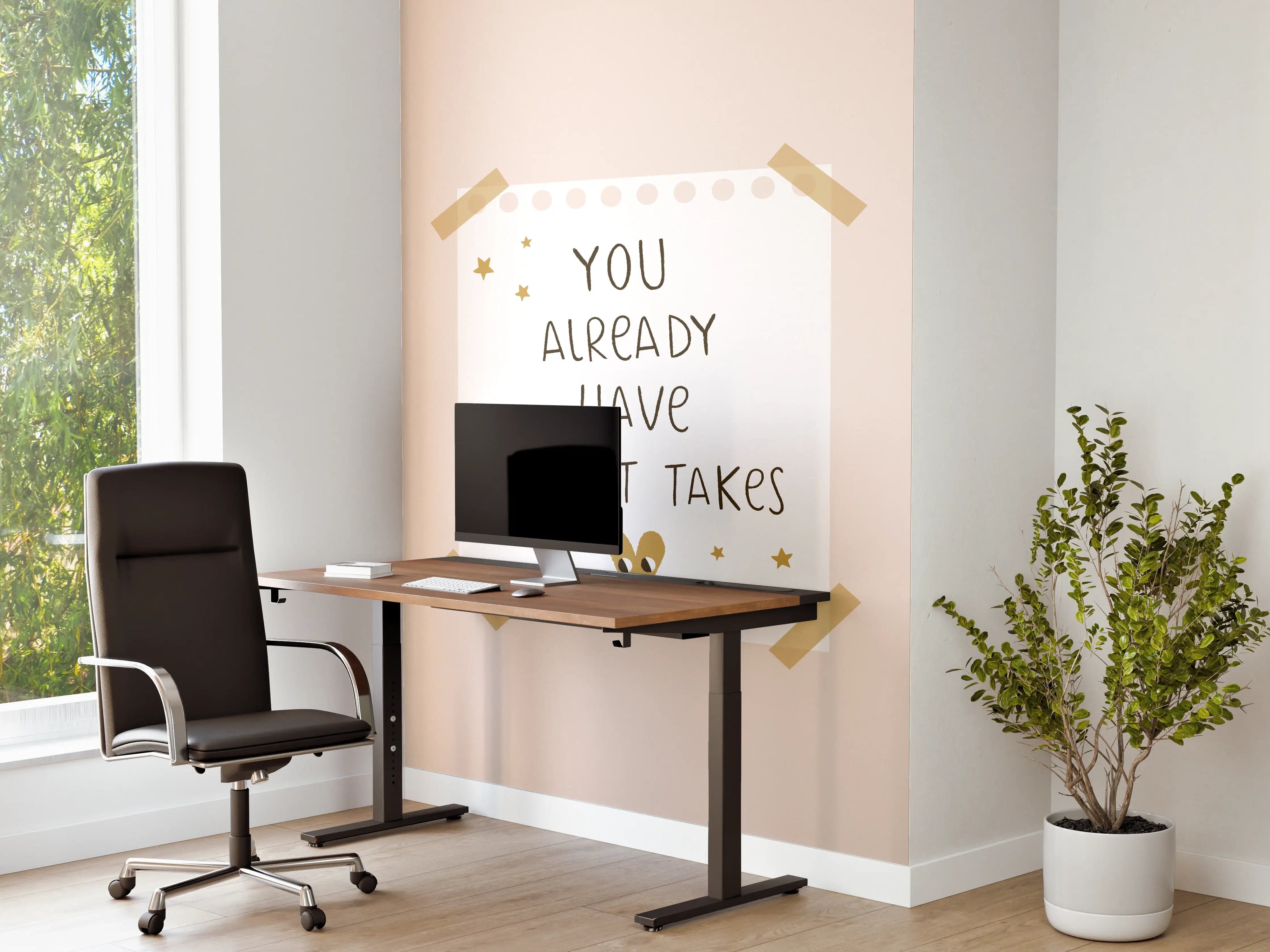 Büro Wandgestaltung - Pastellfarbene Motivationsgrafik