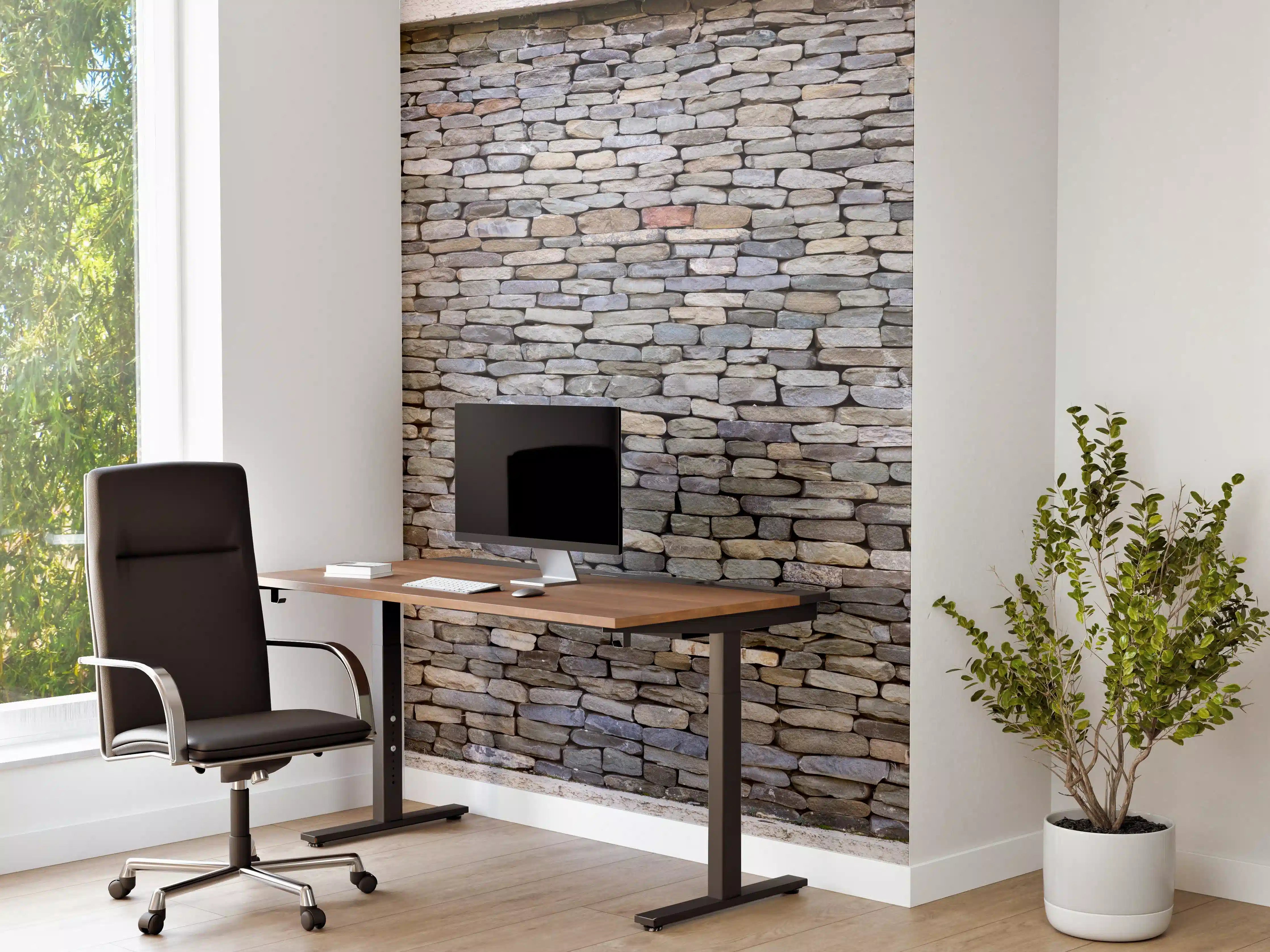 Büro Wandgestaltung - Pastellfarbene Steinmauer