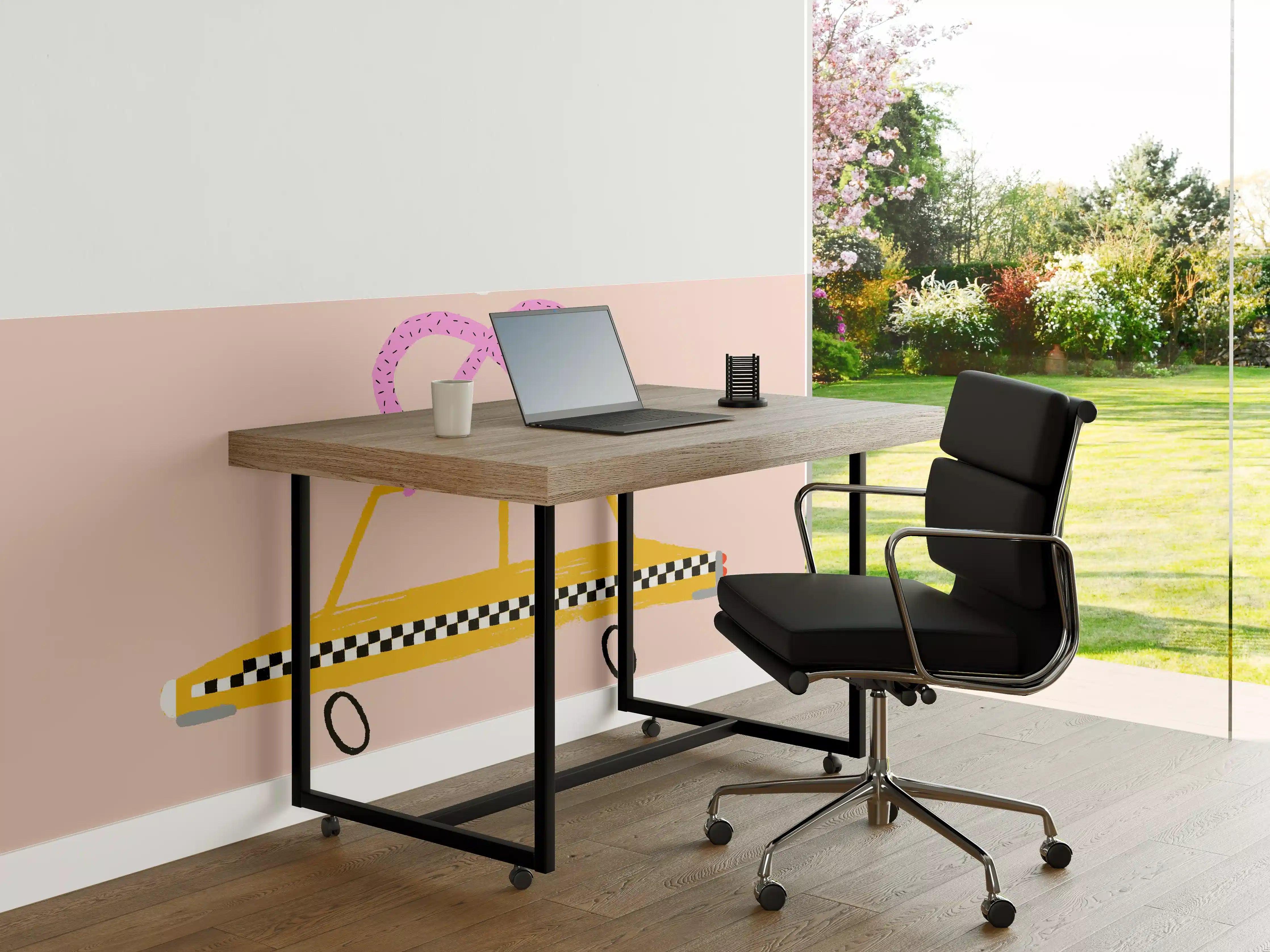 Büro Wandgestaltung - Pastellfarbenes NYC Taxi-Design