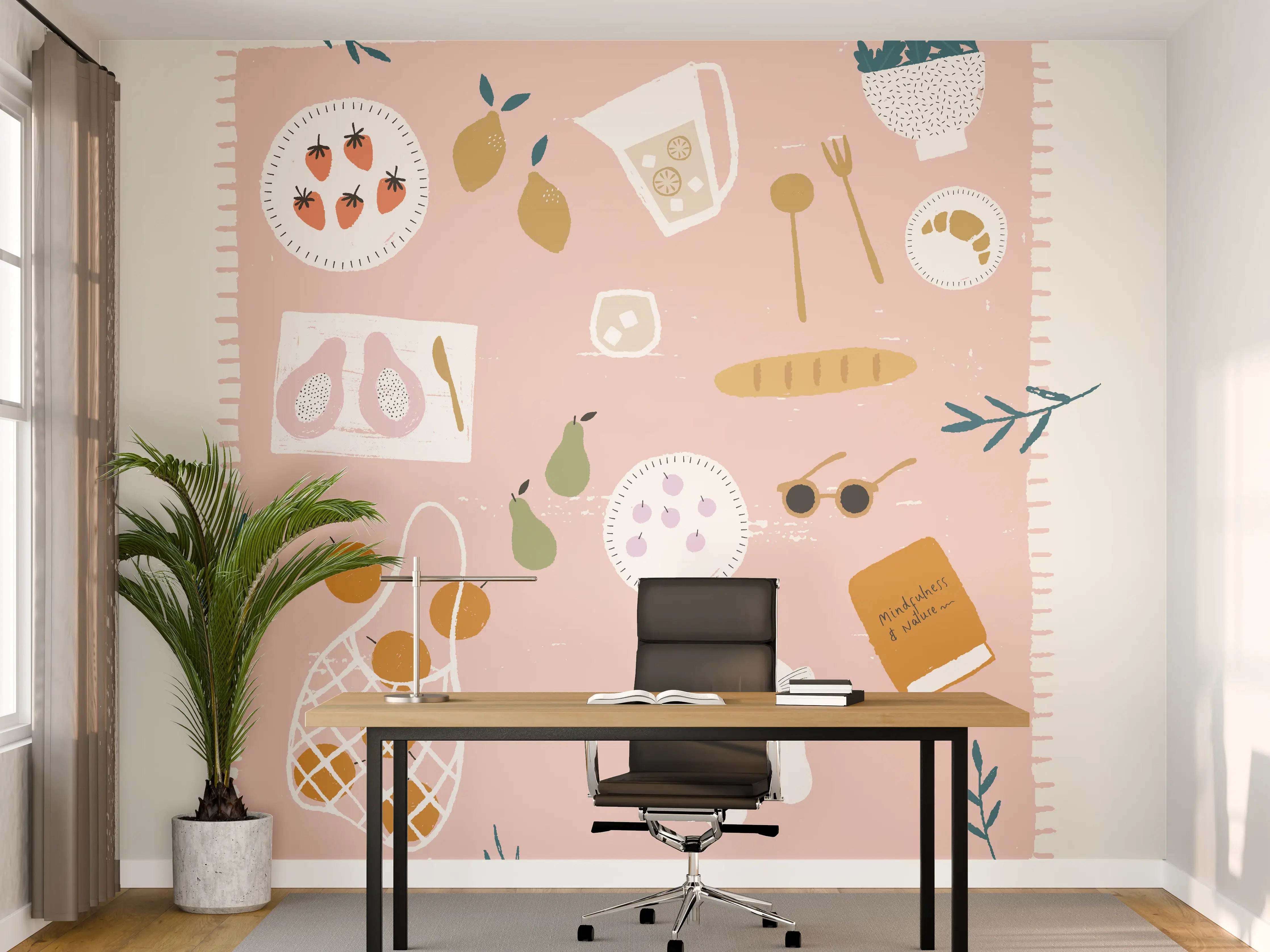 Büro Wandgestaltung - Pastellfarbenes Picknick-Design