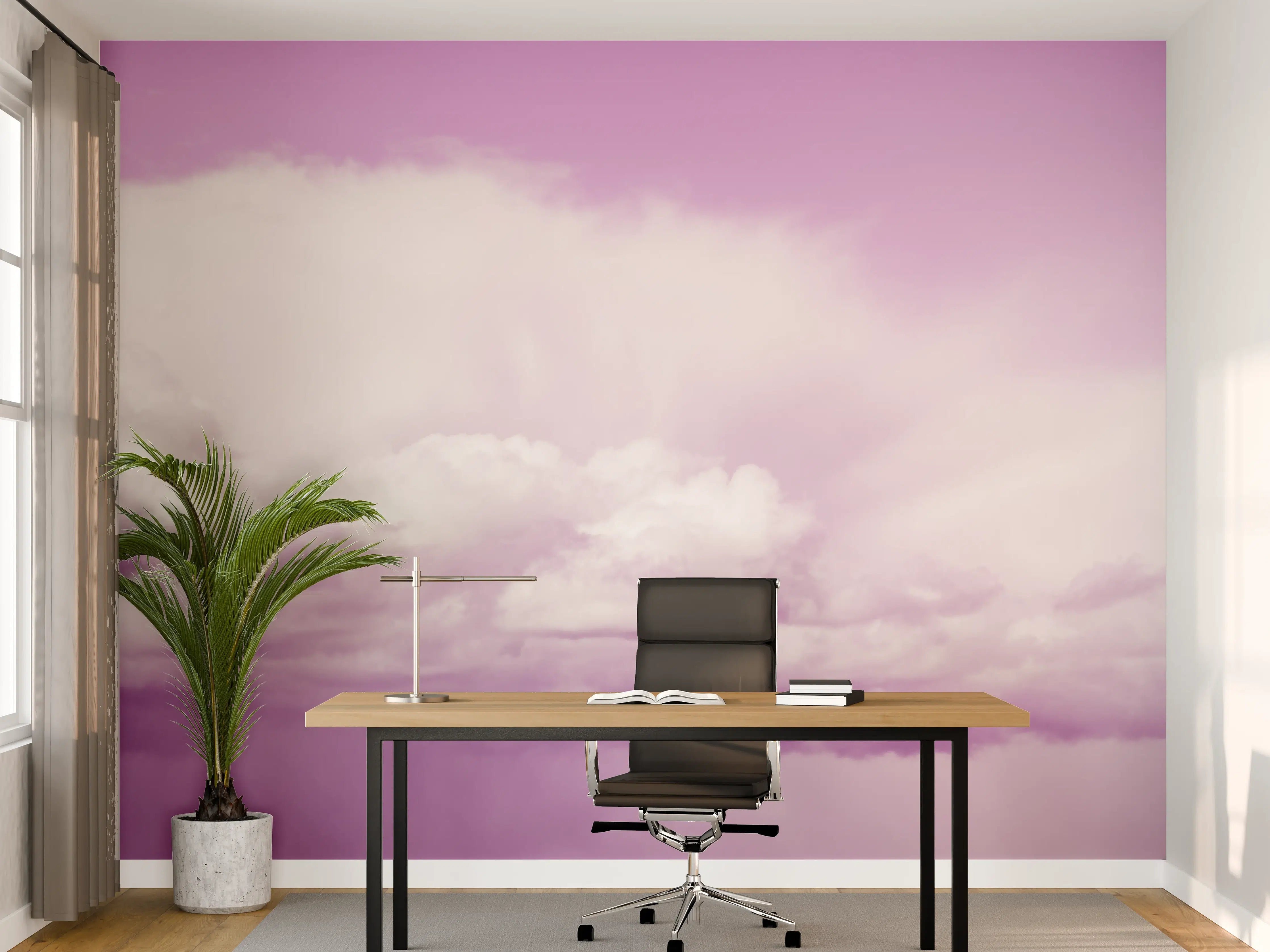 Büro Wandgestaltung - Pastellrosa Himmelspanorama