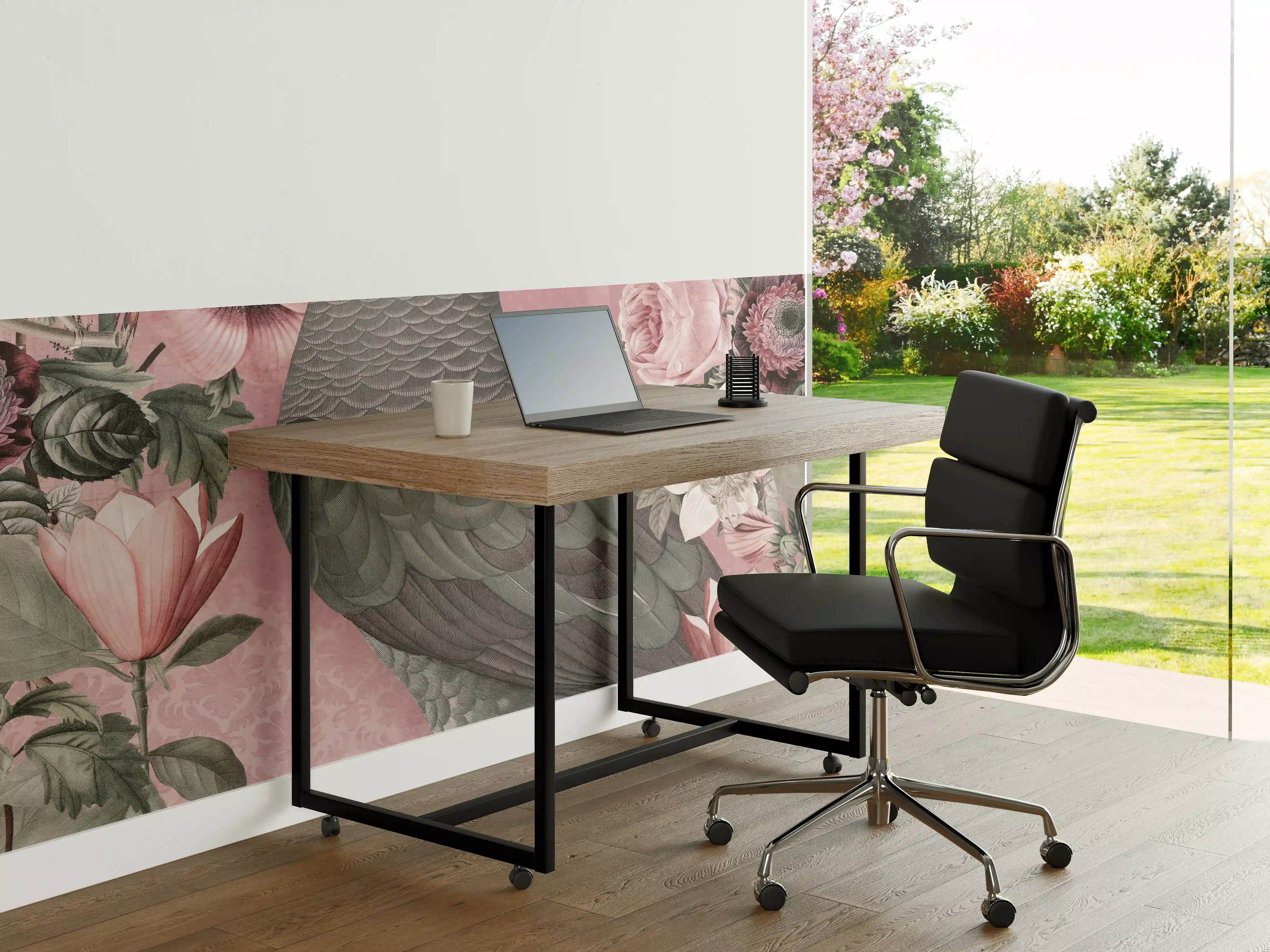 Büro Wandgestaltung - Pastellrosa Papagei Flora