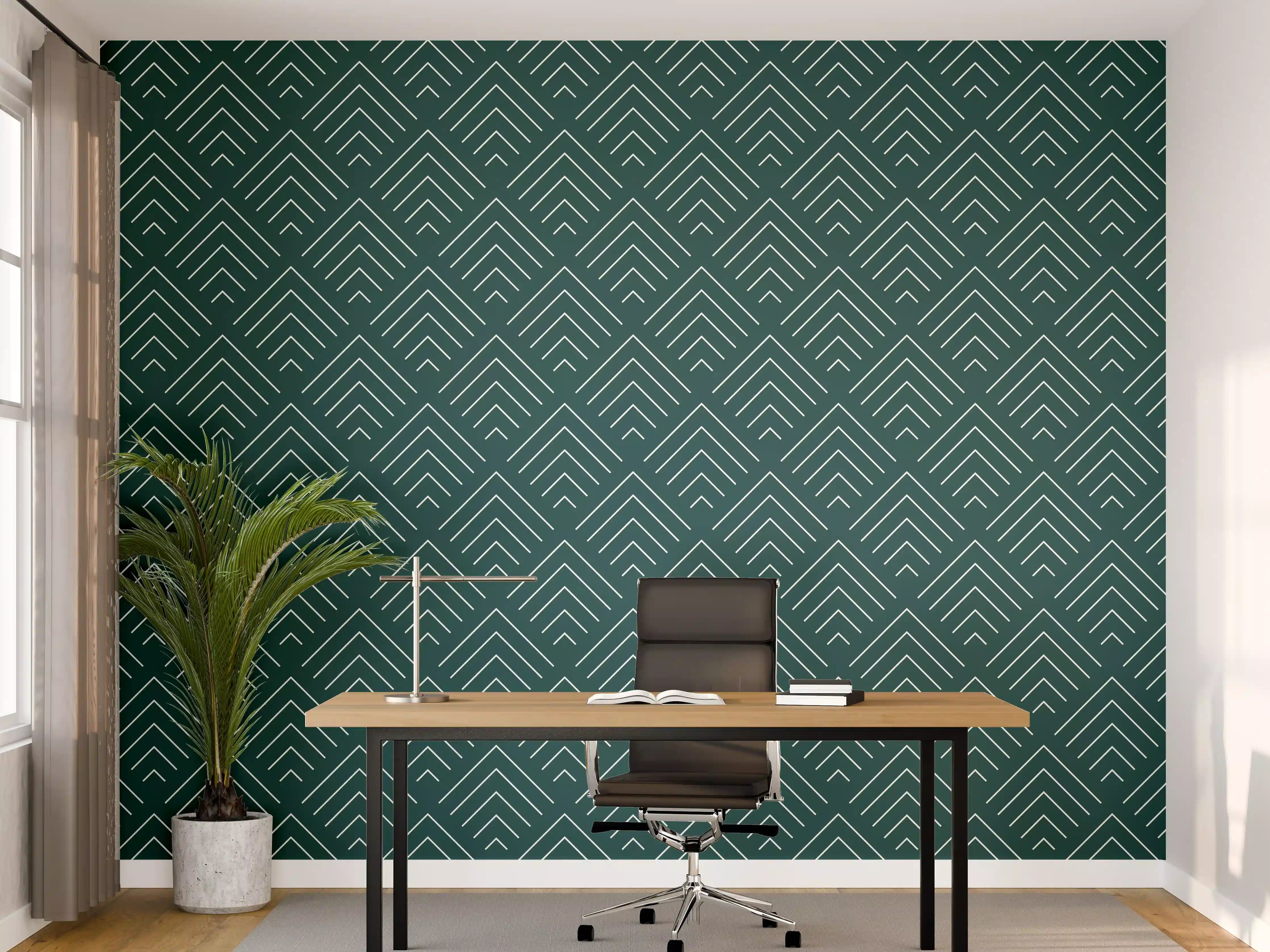 Büro Wandgestaltung - Petrolgrüne Designkunst