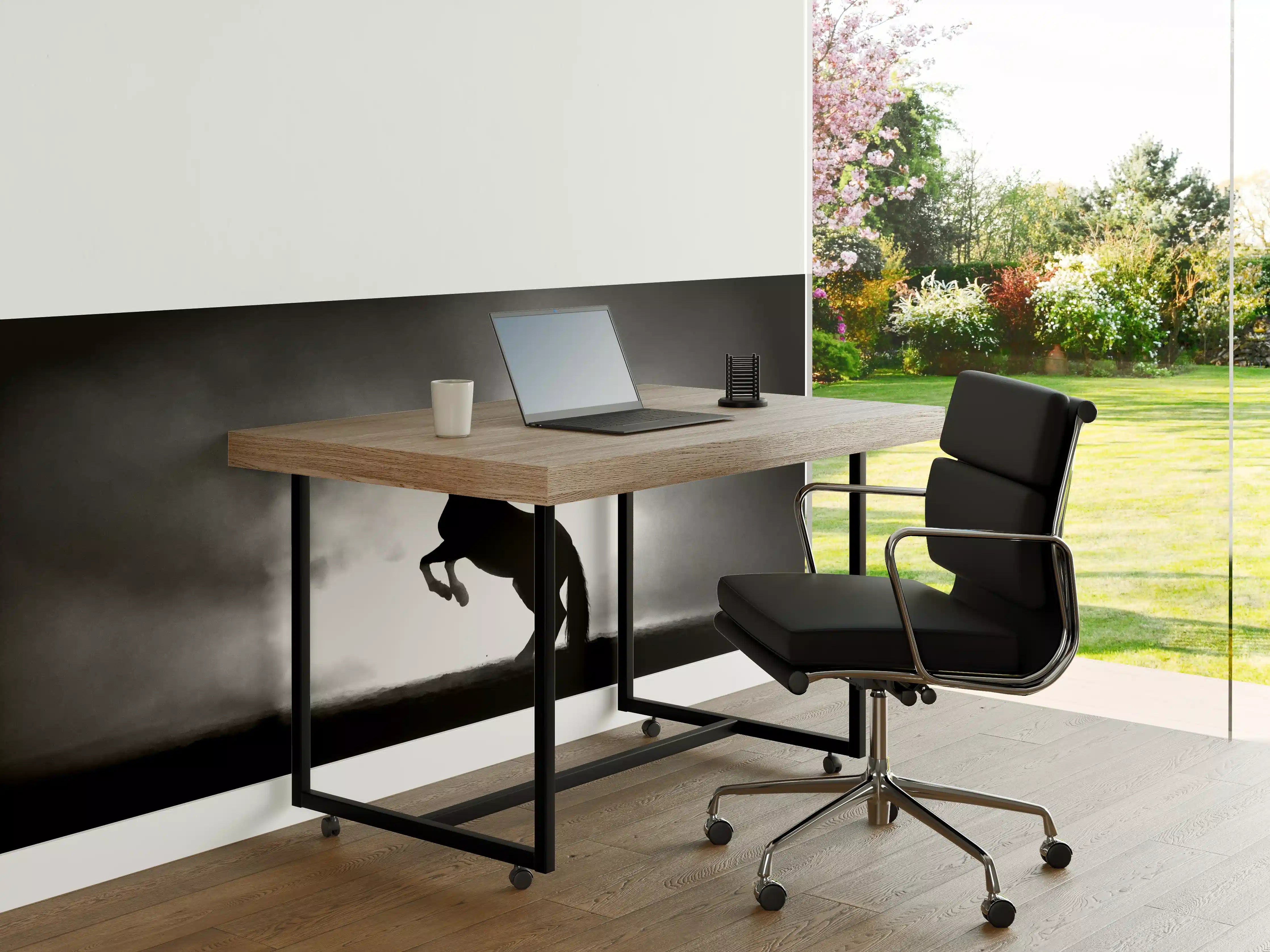 Büro Wandgestaltung - Pferd-Aufzucht in Schwarz-Weiß