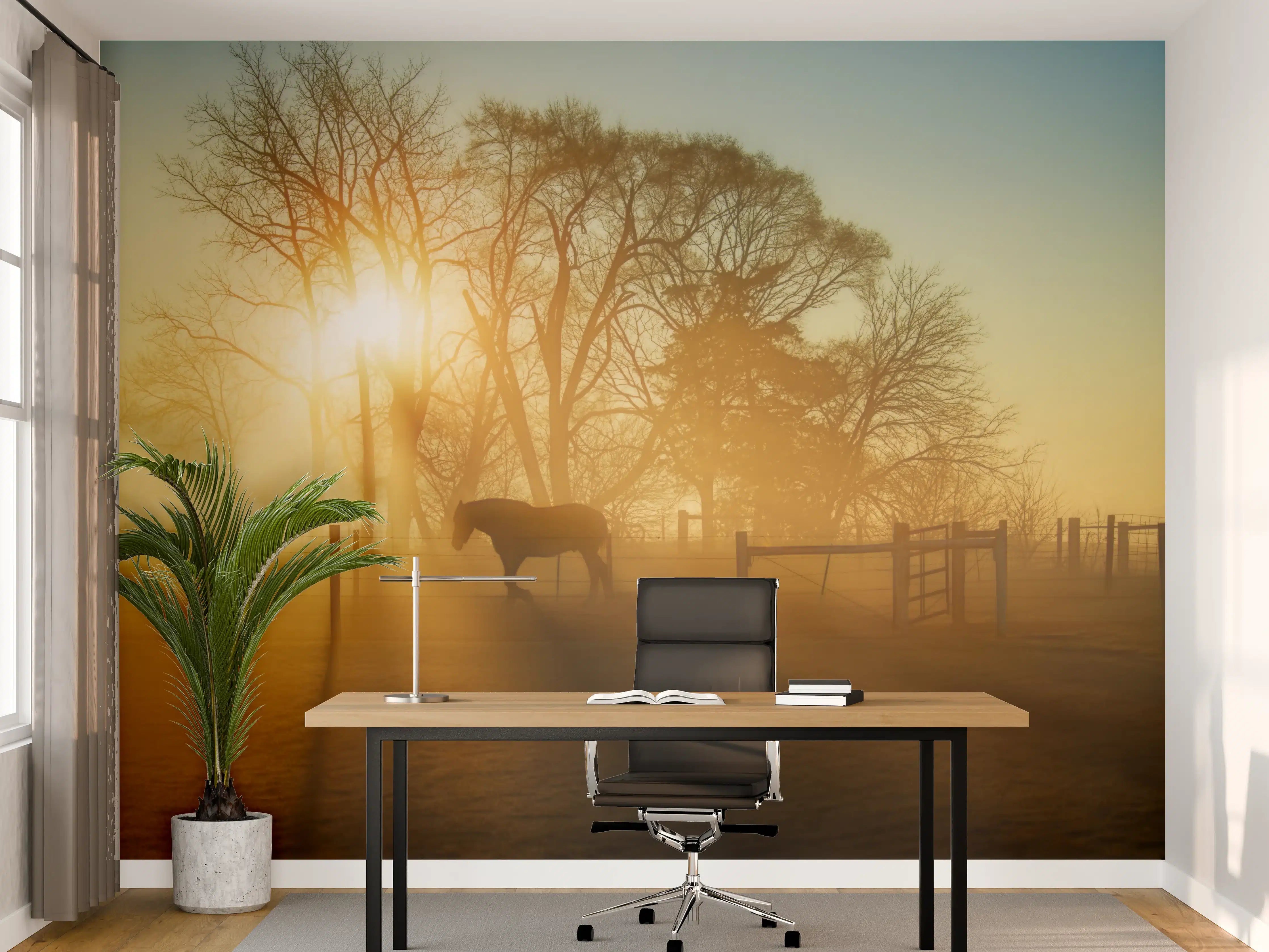 Büro Wandgestaltung - Pferd in der Morgendämmerung
