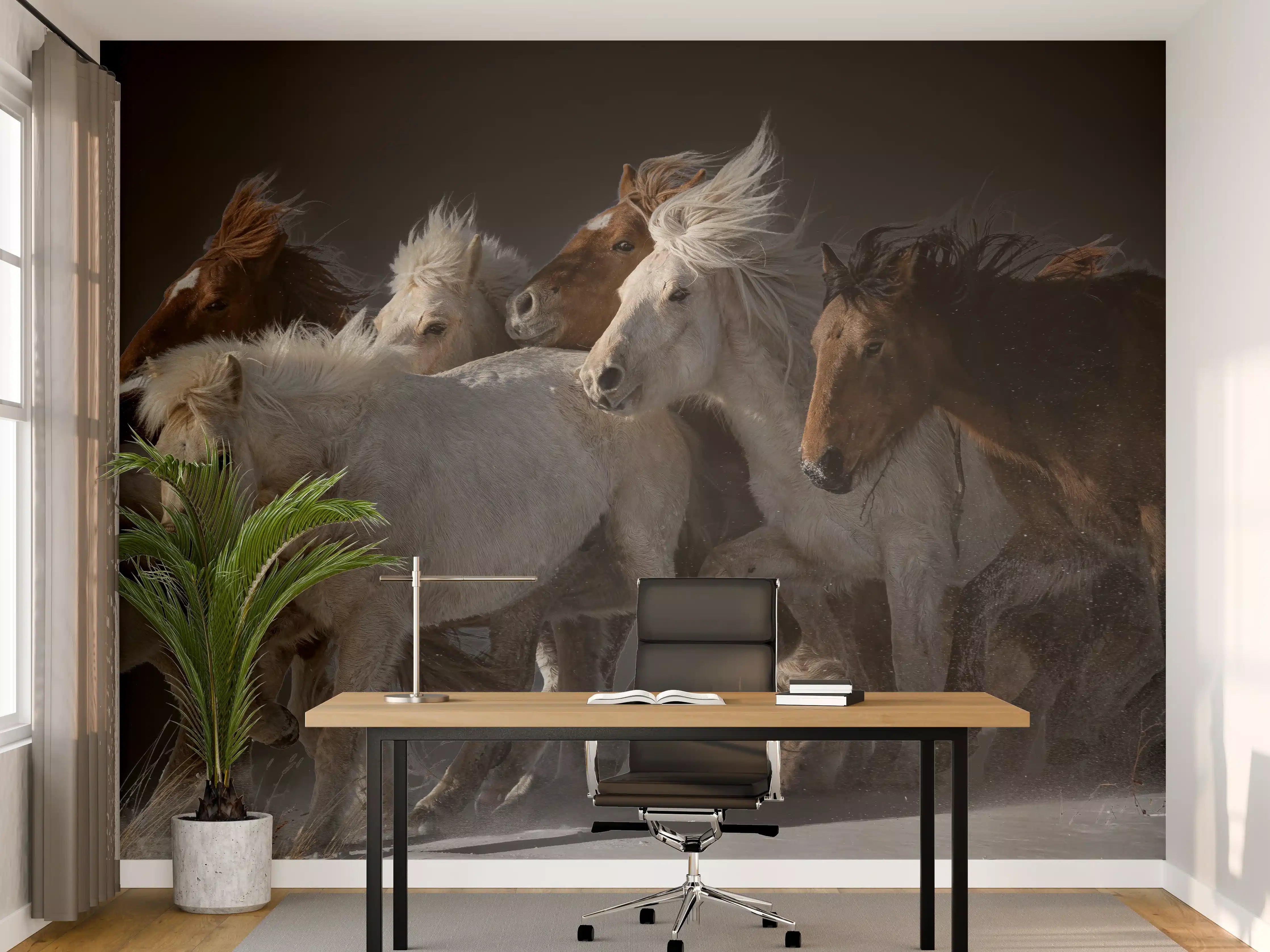 Büro Wandgestaltung - Pferdeherde 
