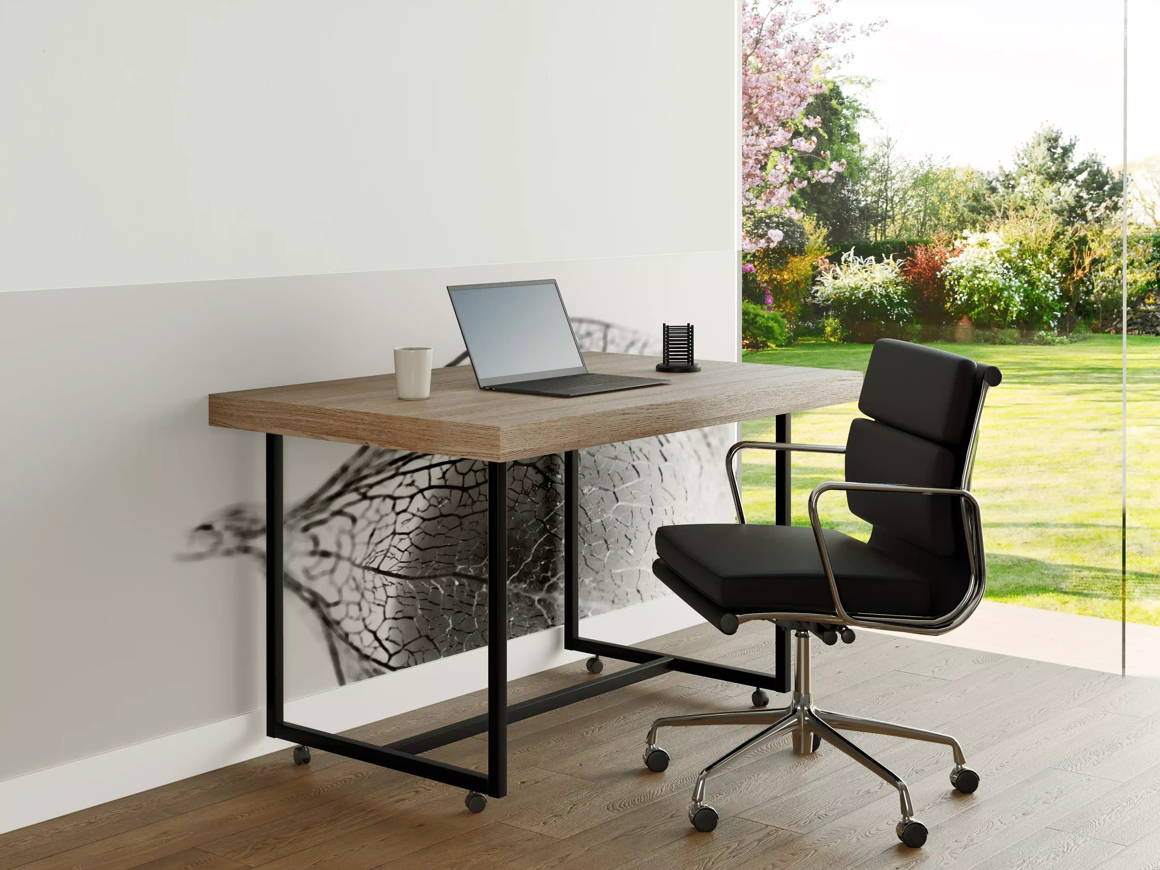 Büro Wandgestaltung - Pflanzliche Detailaufnahme Schwarz-Weiß