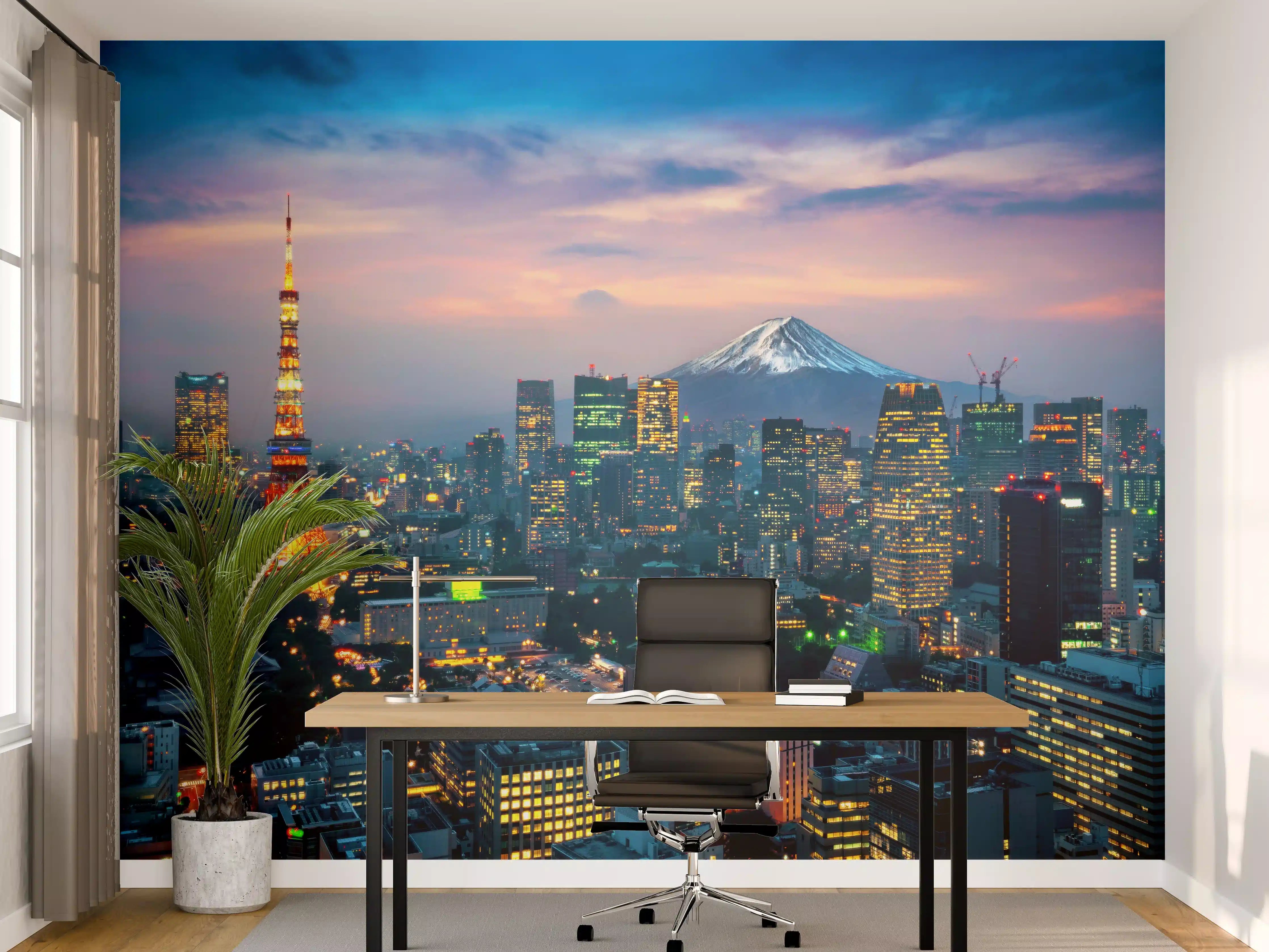 Büro Wandgestaltung - Phänomenale Aussicht auf Tokio bei Nacht